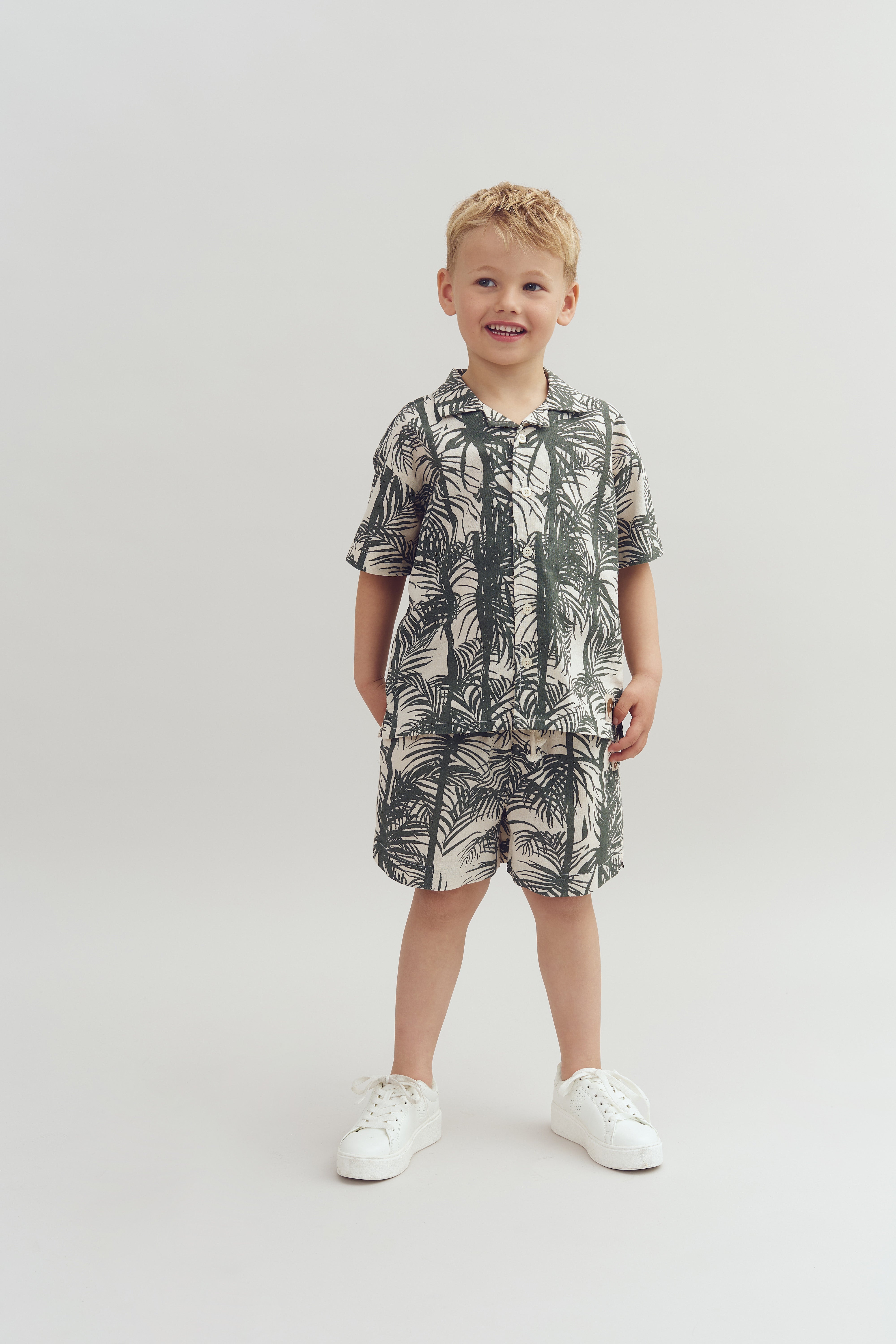 Linen Tropical Shirt - Petrol | 100111 Mateo