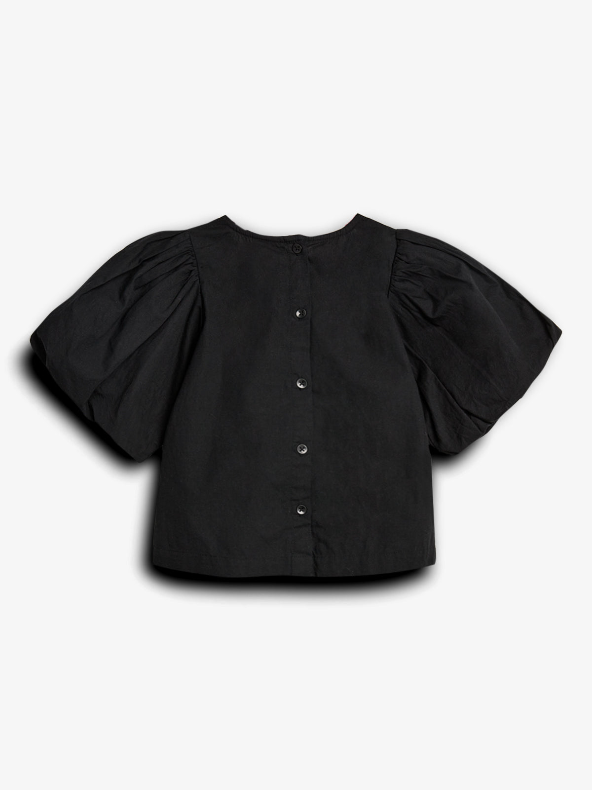 Bubble-sleeve Poplin blouse - Black | 100231 Laura
