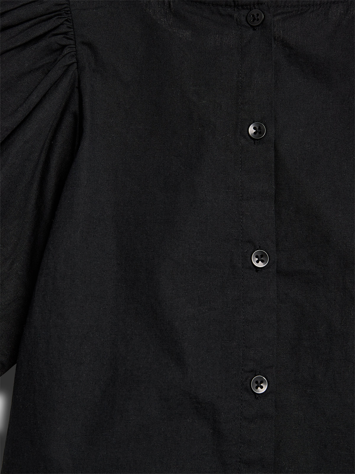 Bubble-sleeve Poplin blouse - Black | 100231 Laura
