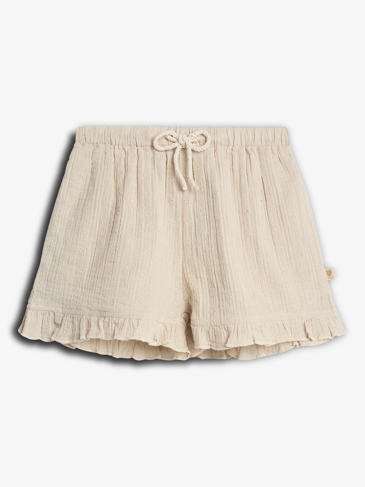 Muslin Shorts with Embroidery - Light Beige | 100245 Ella