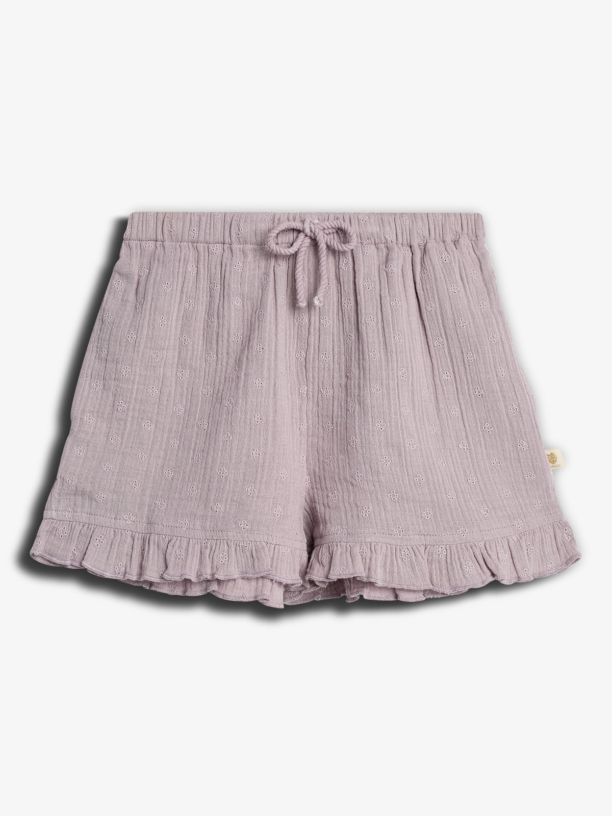 Muslin Shorts with Embroidery - Purple | 100246 Ella