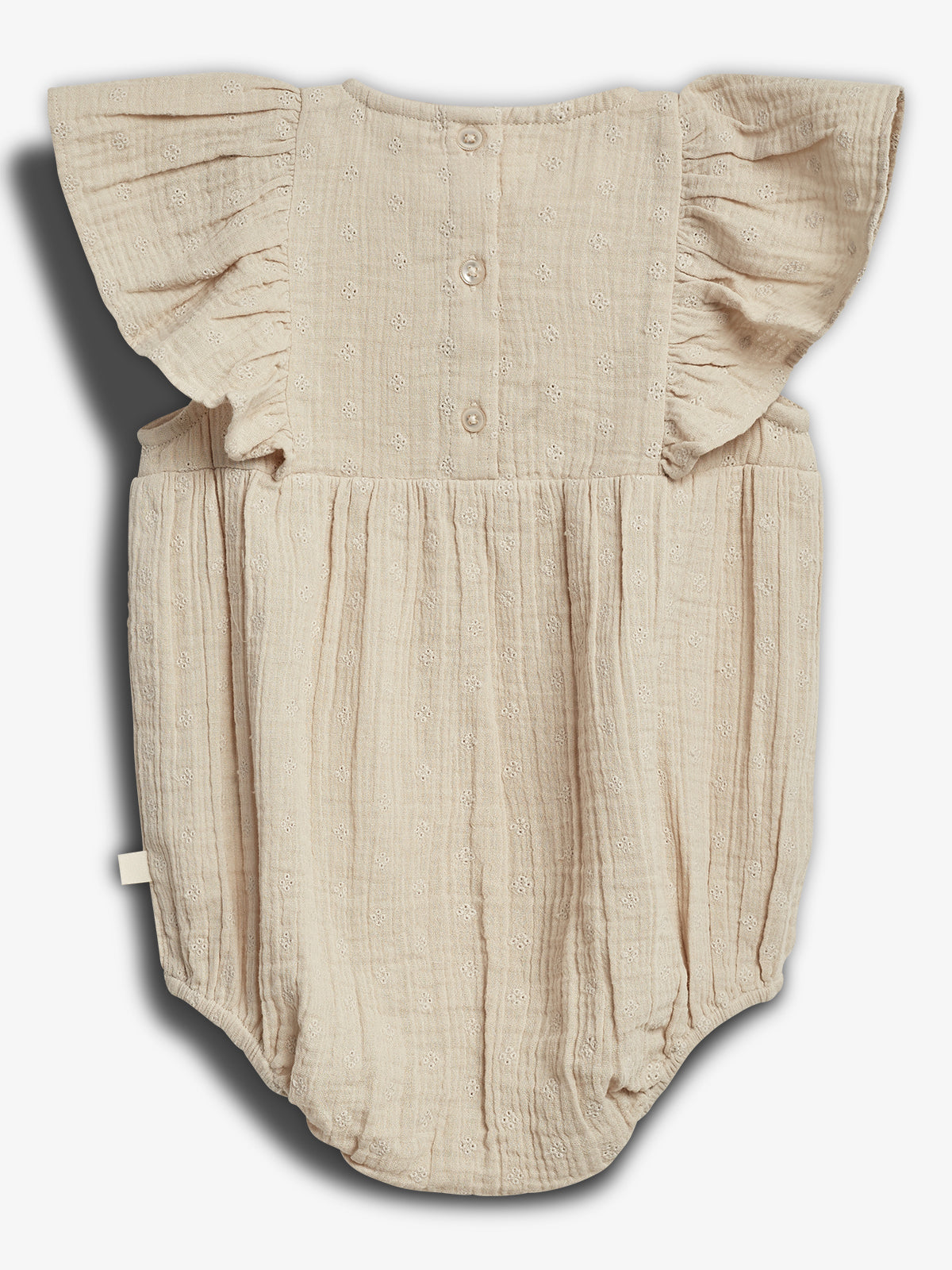 Muslin Butterfly-sleeve Romber with Embroidery - Light Beige | 100247 Ella