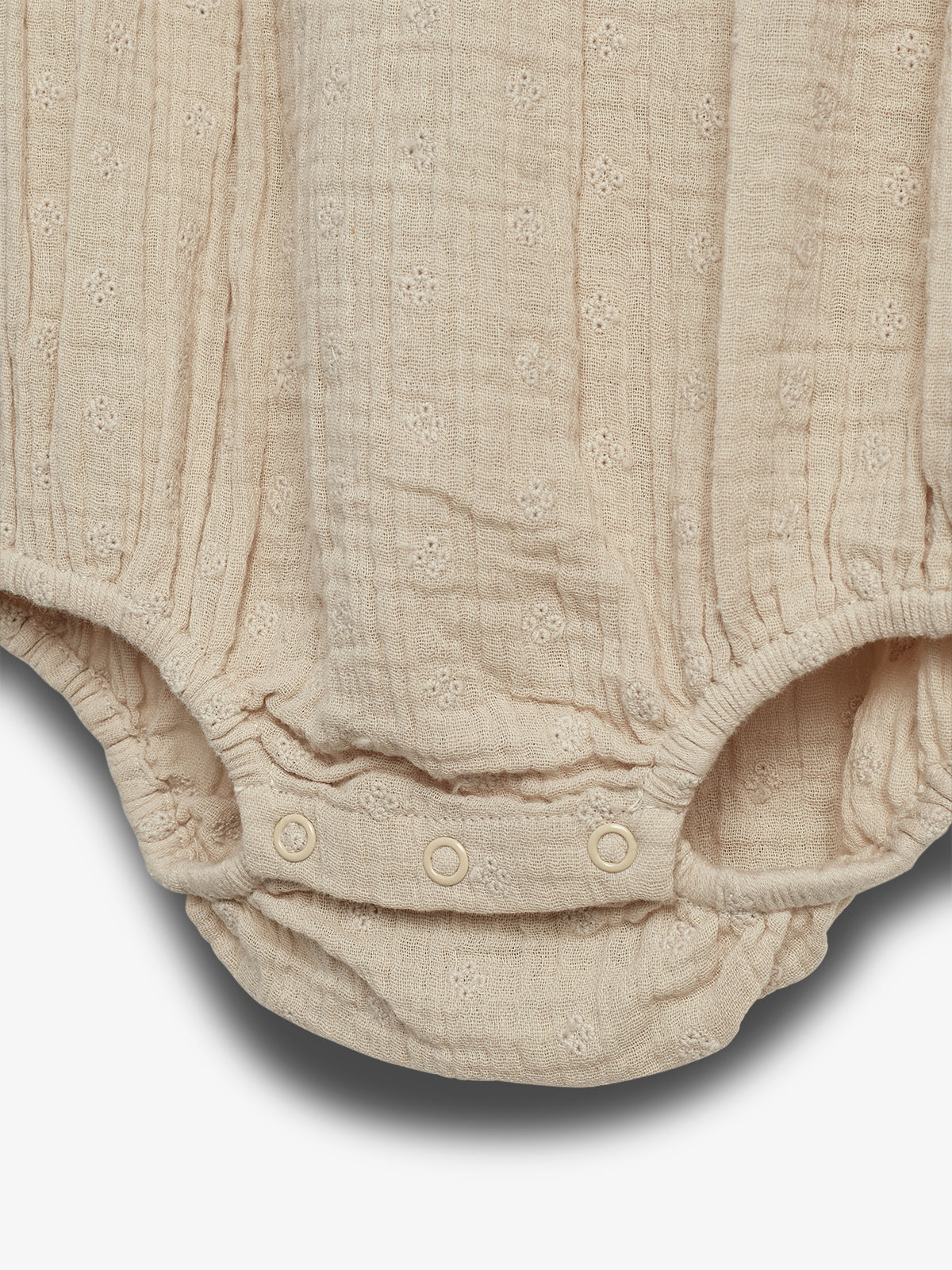 Muslin Butterfly-sleeve Romber with Embroidery - Light Beige | 100247 Ella