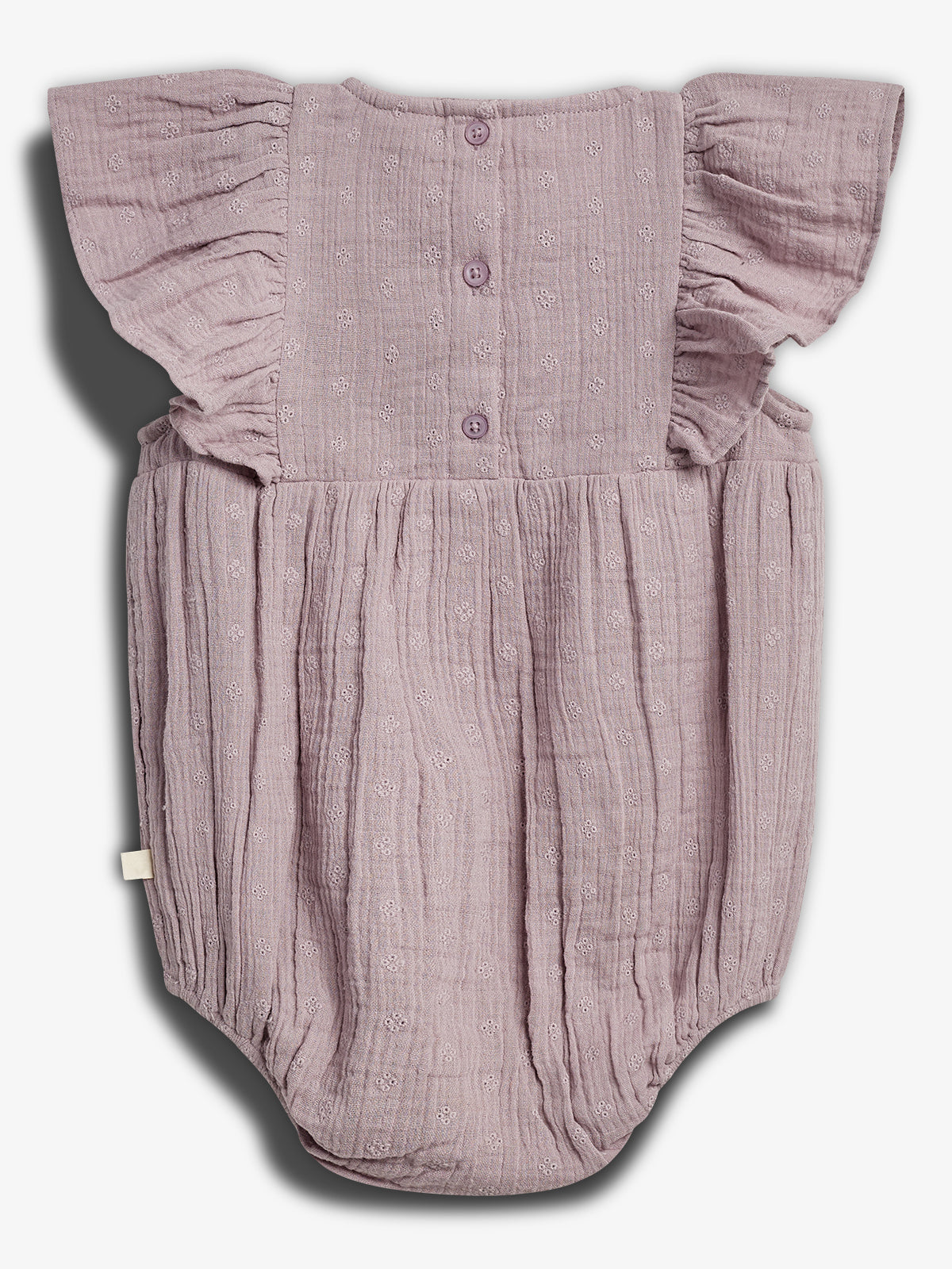 Muslin Butterfly-sleeve Romber with Embroidery - Purple | 100248 Ella