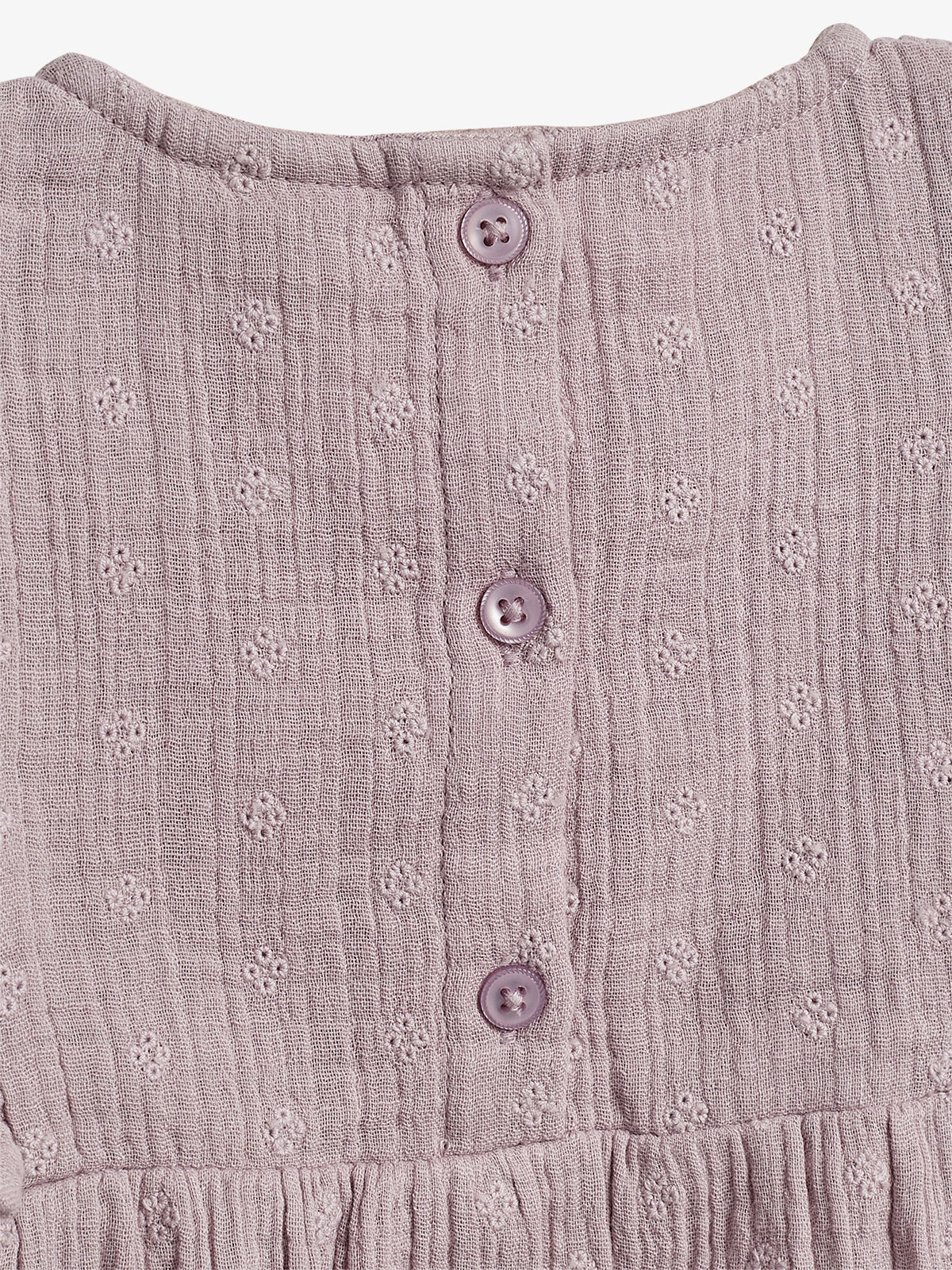 Muslin Butterfly-sleeve Romber with Embroidery - Purple | 100248 Ella