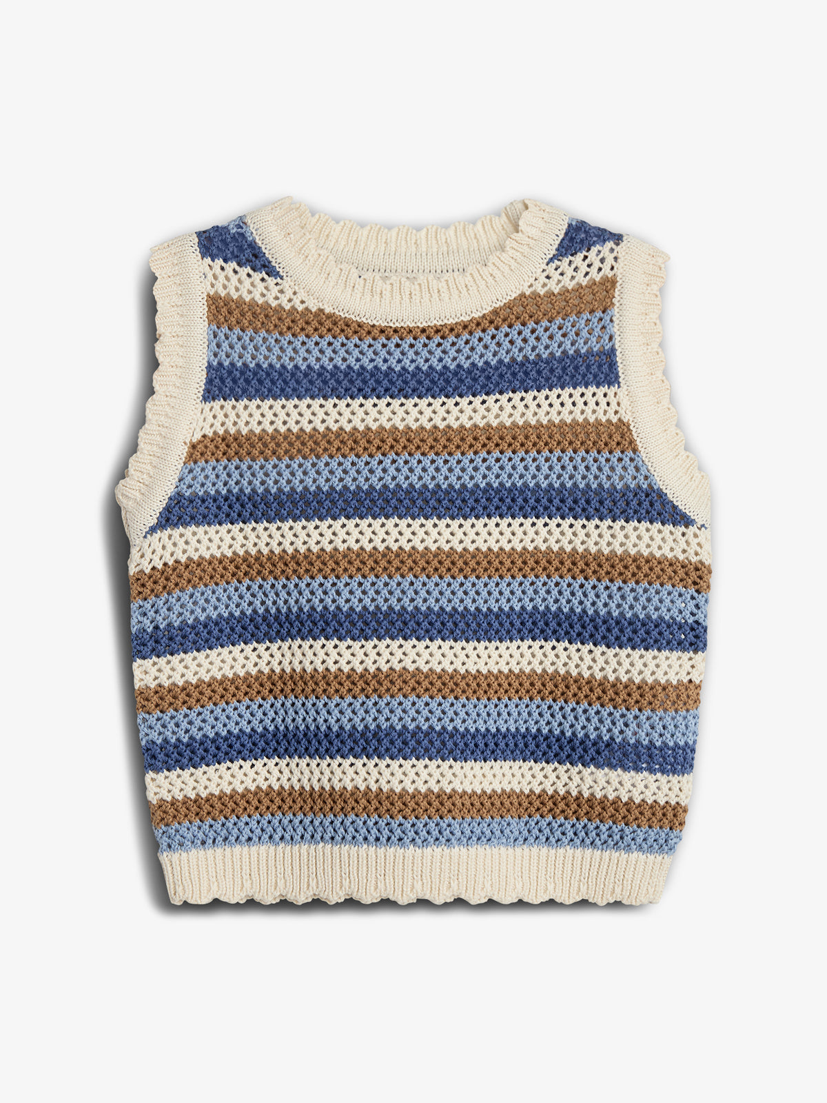 Striped Open-knit Top - Tween - Blue | 100394 Mary