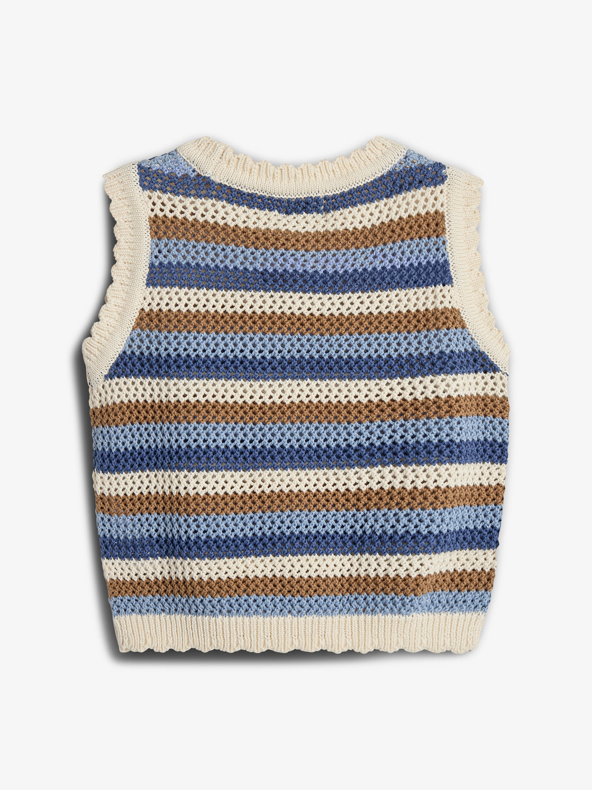 Striped Open-knit Top - Tween - Blue | 100394 Mary