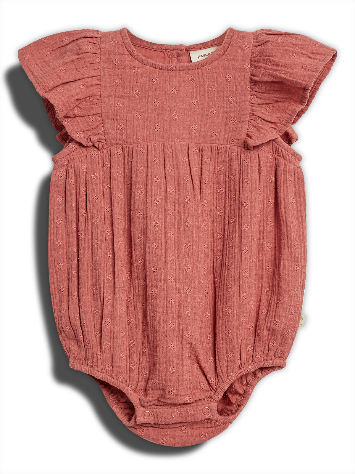 Muslin Butterfly-sleeve Romber with Embroidery - Blush | 100293 Ella