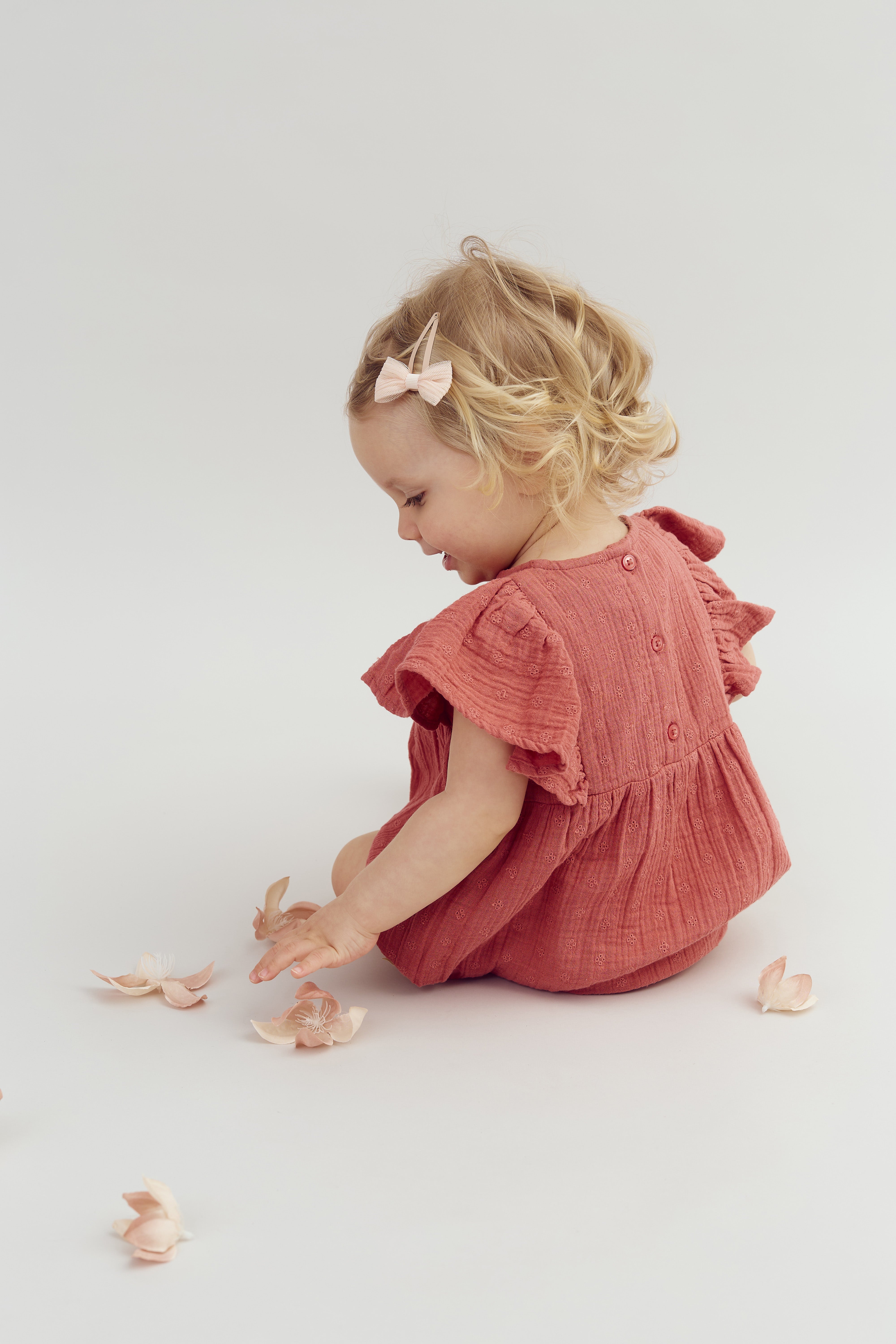 Muslin Butterfly-sleeve Romber with Embroidery - Blush | 100293 Ella