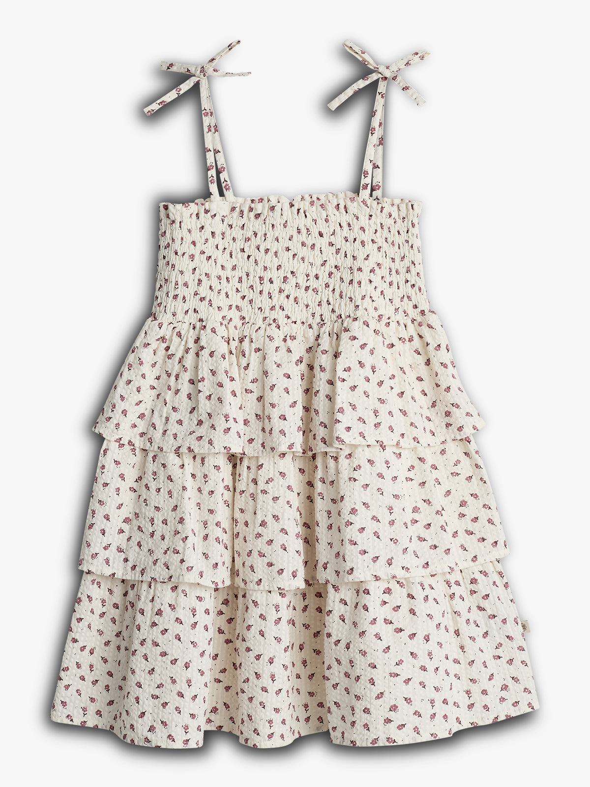 Flower Print Ruffle Dress - Blush Flower | 100305 Annie