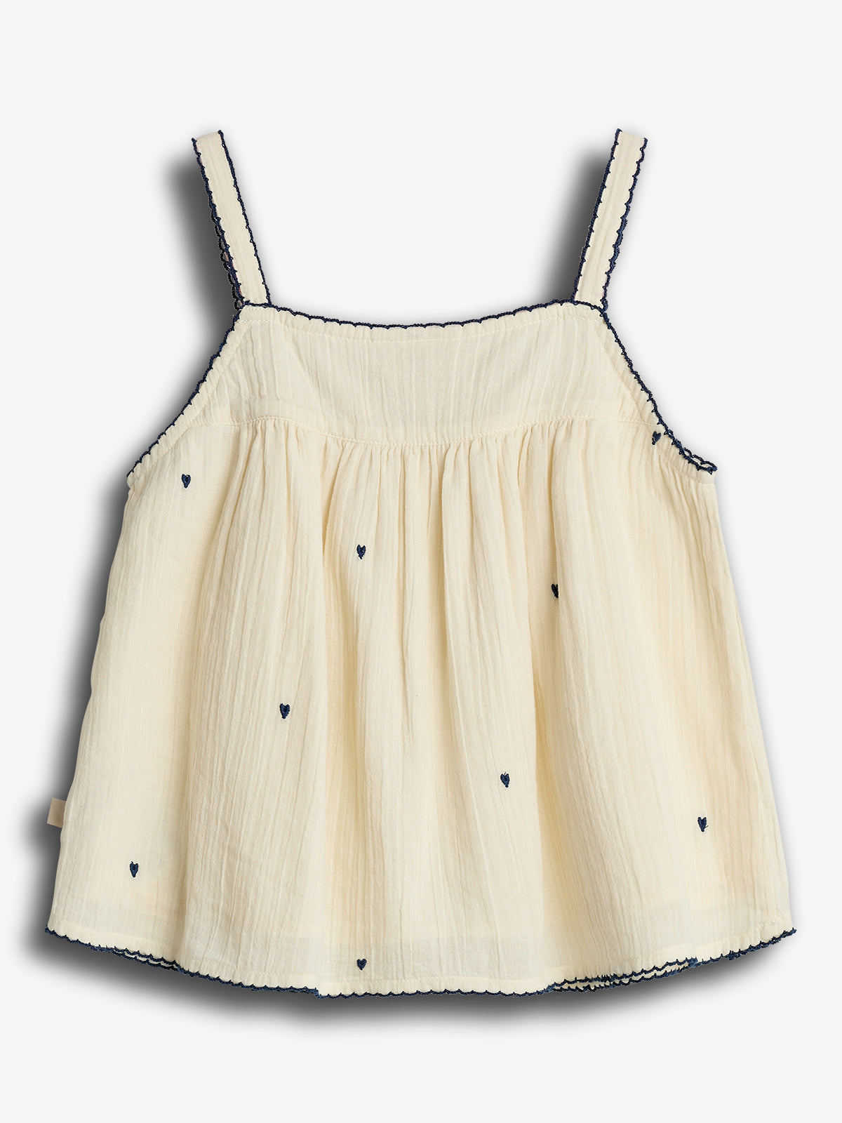 Strap Top with Contraste Embroidery - Tween - Off White | 100477 Harper