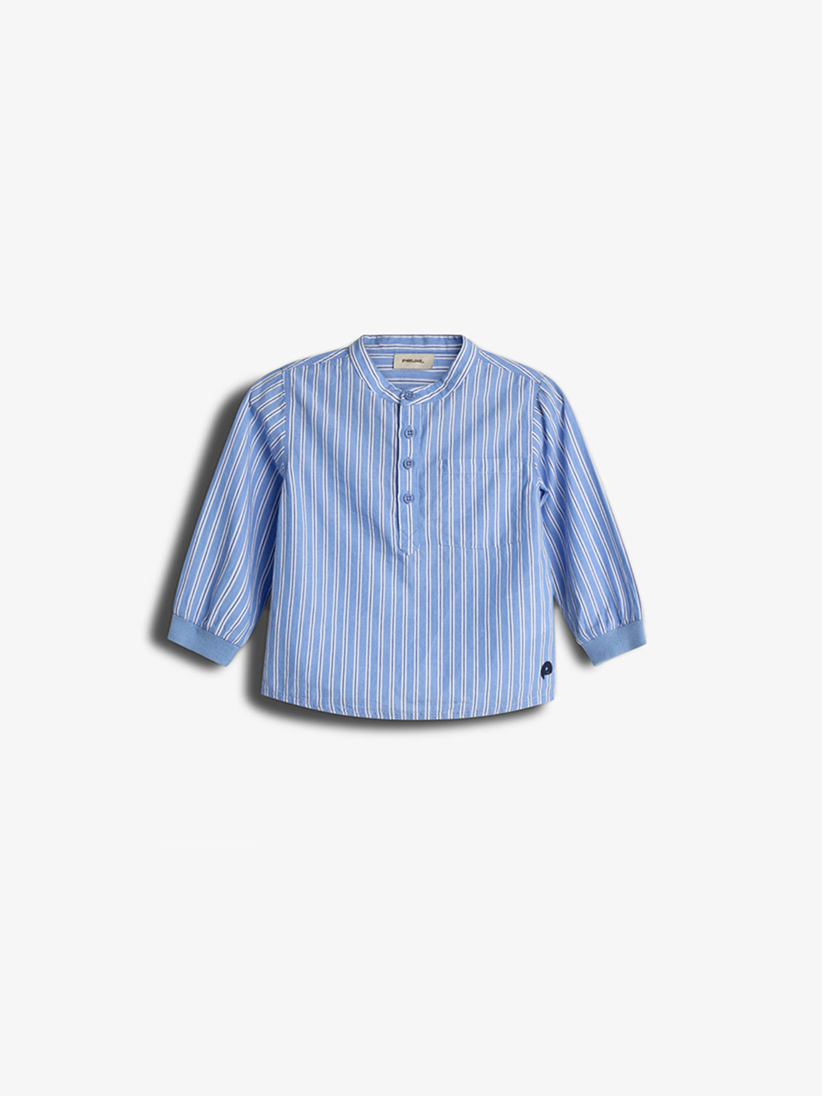 Striped Mandarin Shirt - Kids - Blue Stripe | 100488 Kai