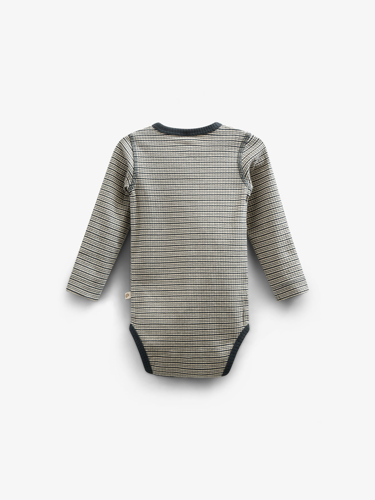 Long Sleeve Cotton Rib Bodysuit - Kids - Forest Green Stripe | 100558 Manson