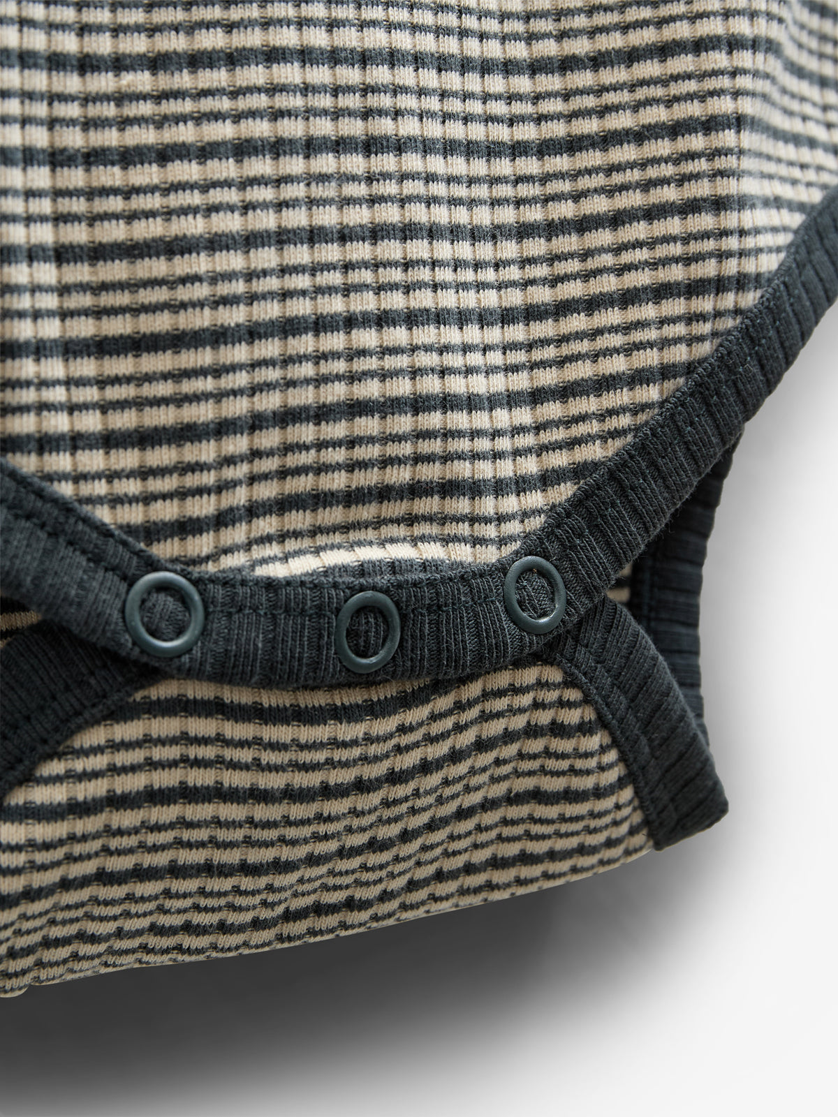 Long Sleeve Cotton Rib Bodysuit - Kids - Forest Green Stripe | 100558 Manson