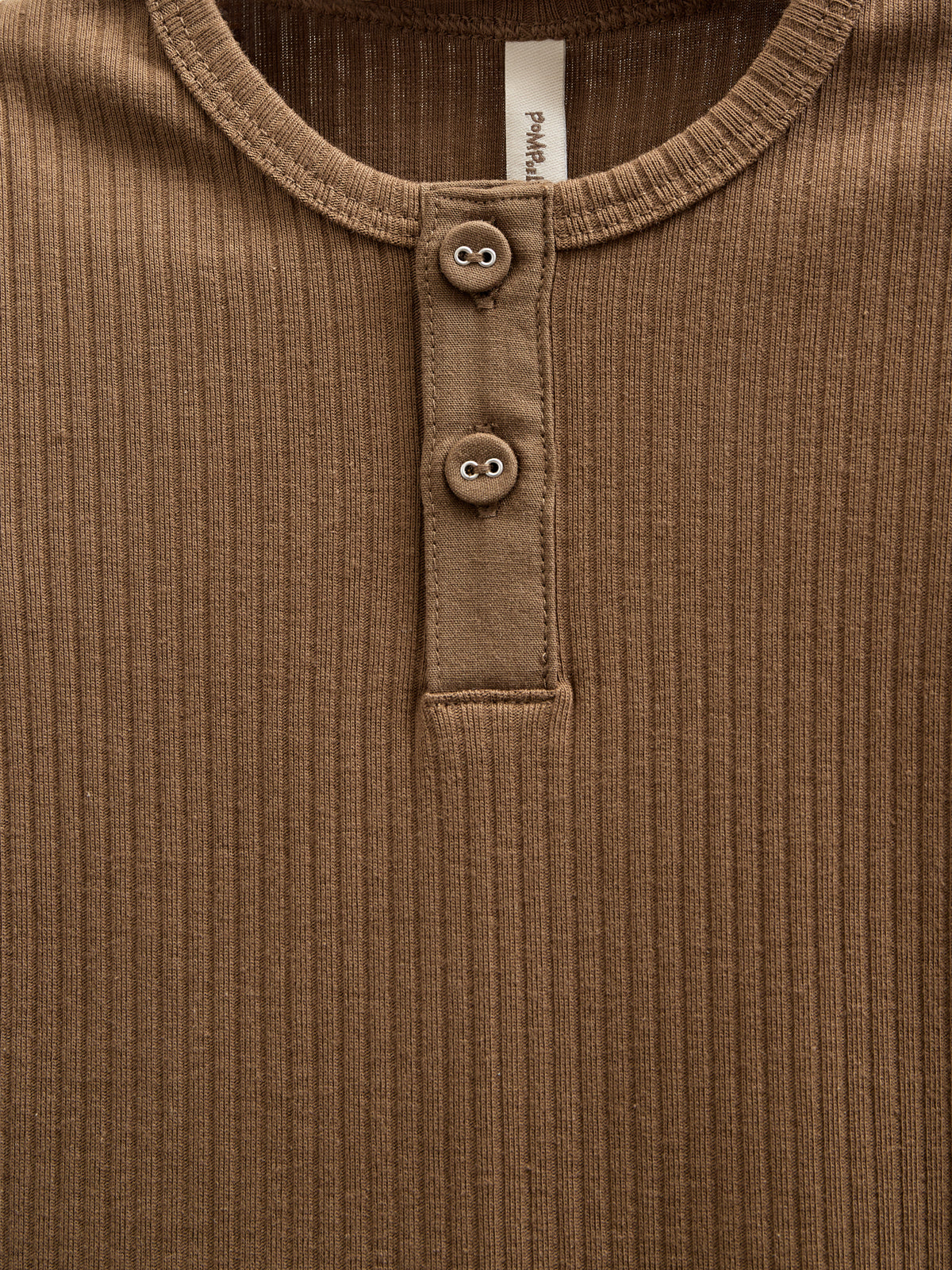 Long Sleeve Cotton Rib Bodysuit - Kids - Coffee | 100561 Manson