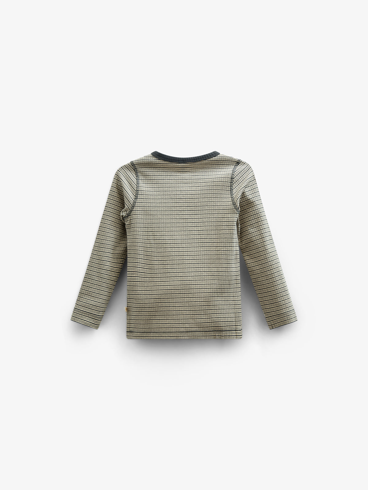 Long Sleeve Cotton Rib T-shirt - Kids - Forest Green Stripe | 100562 Manson