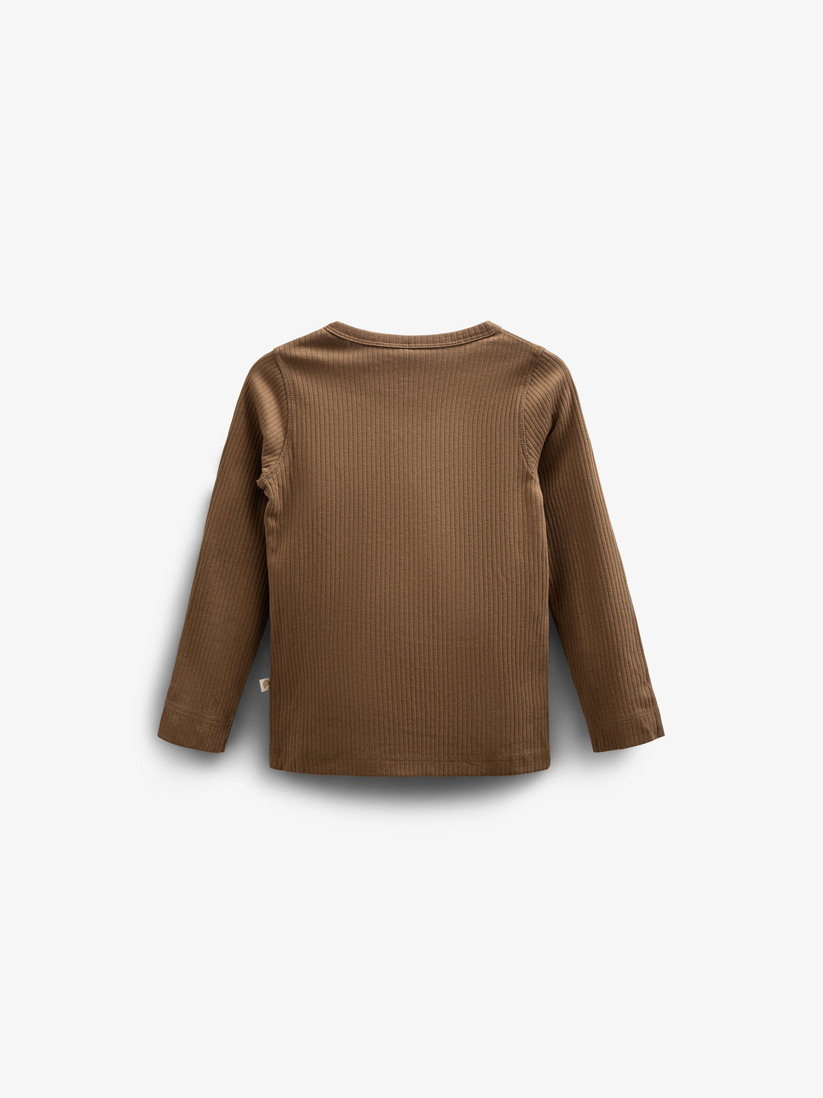 Long Sleeve Cotton Rib T-shirt - Kids - Coffee | 100568 Manson