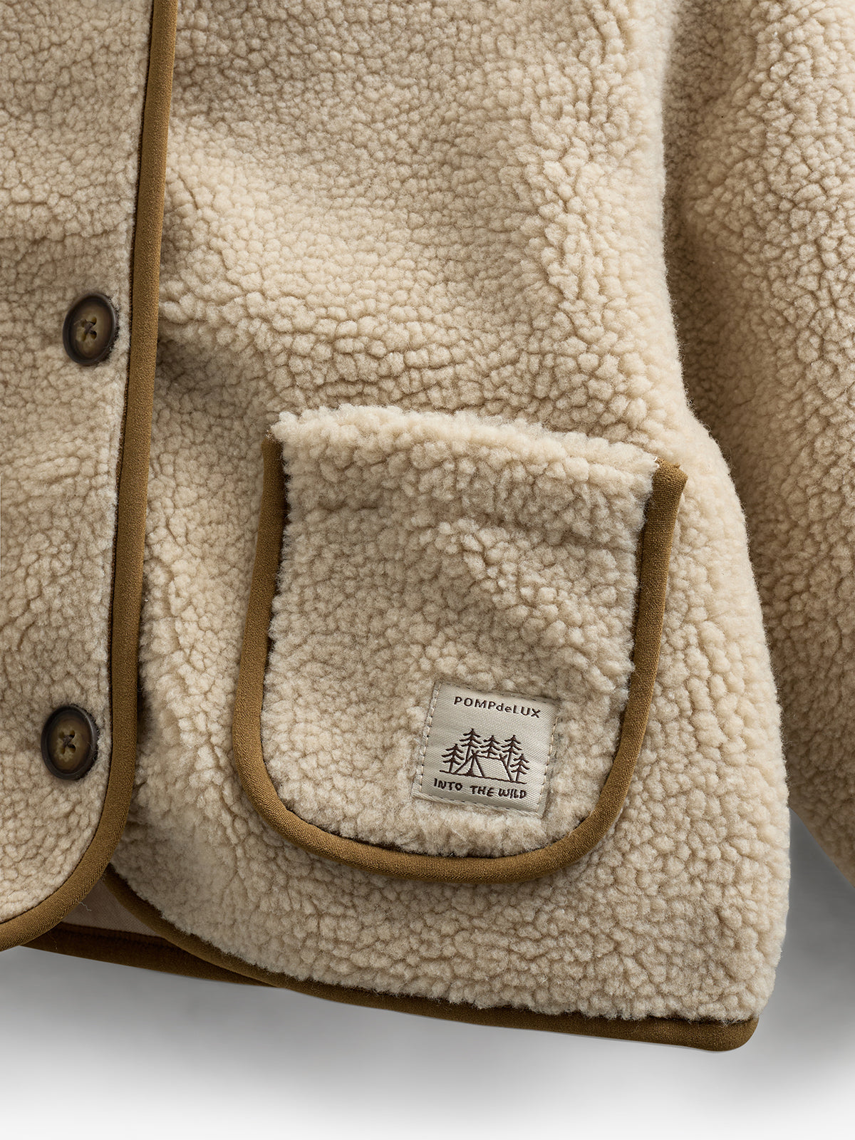 Pile Jacket with Buttons - Kids - Nature | 100626 Mayfield