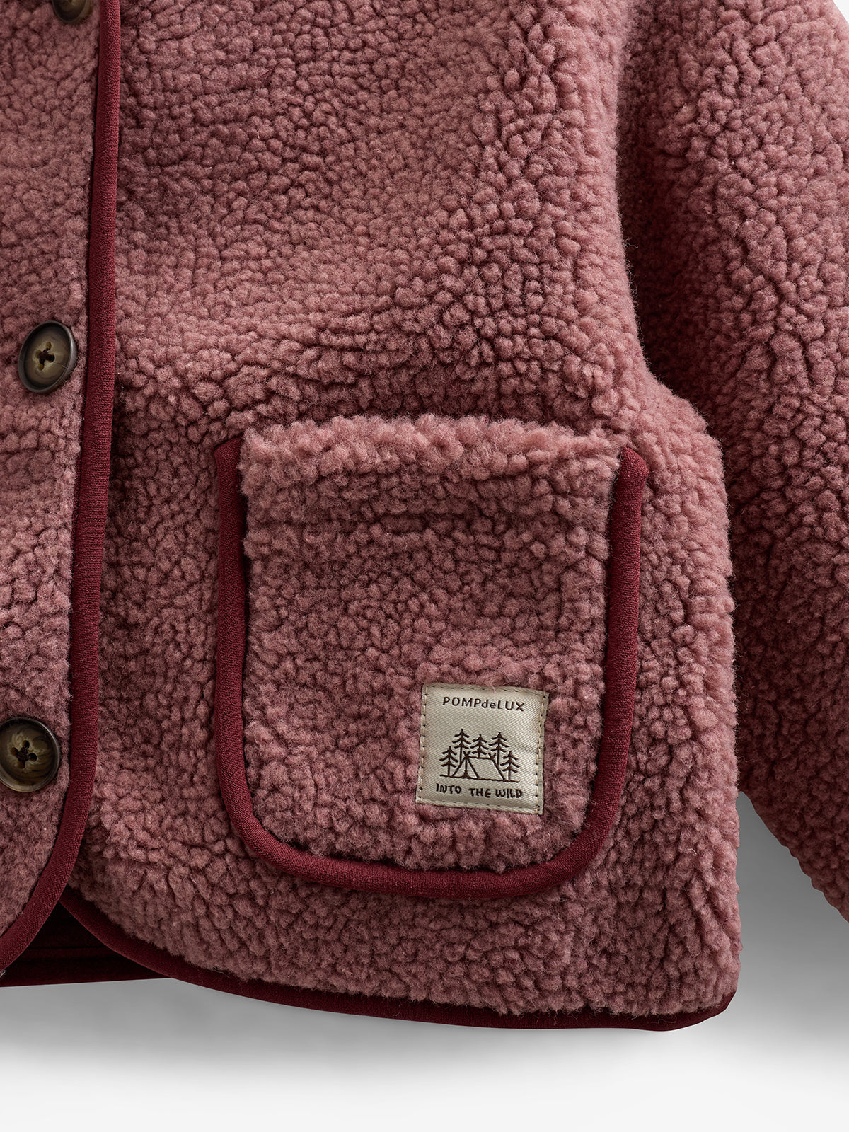 Pile Jacket with Buttons - Kids - Old Rose | 100628 Mayfield