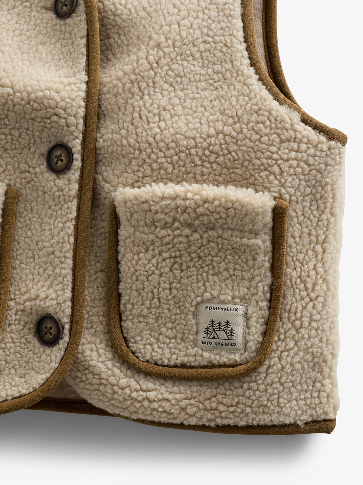 Pile Vest with Buttons - Kids - Nature | 100629 Mayfield