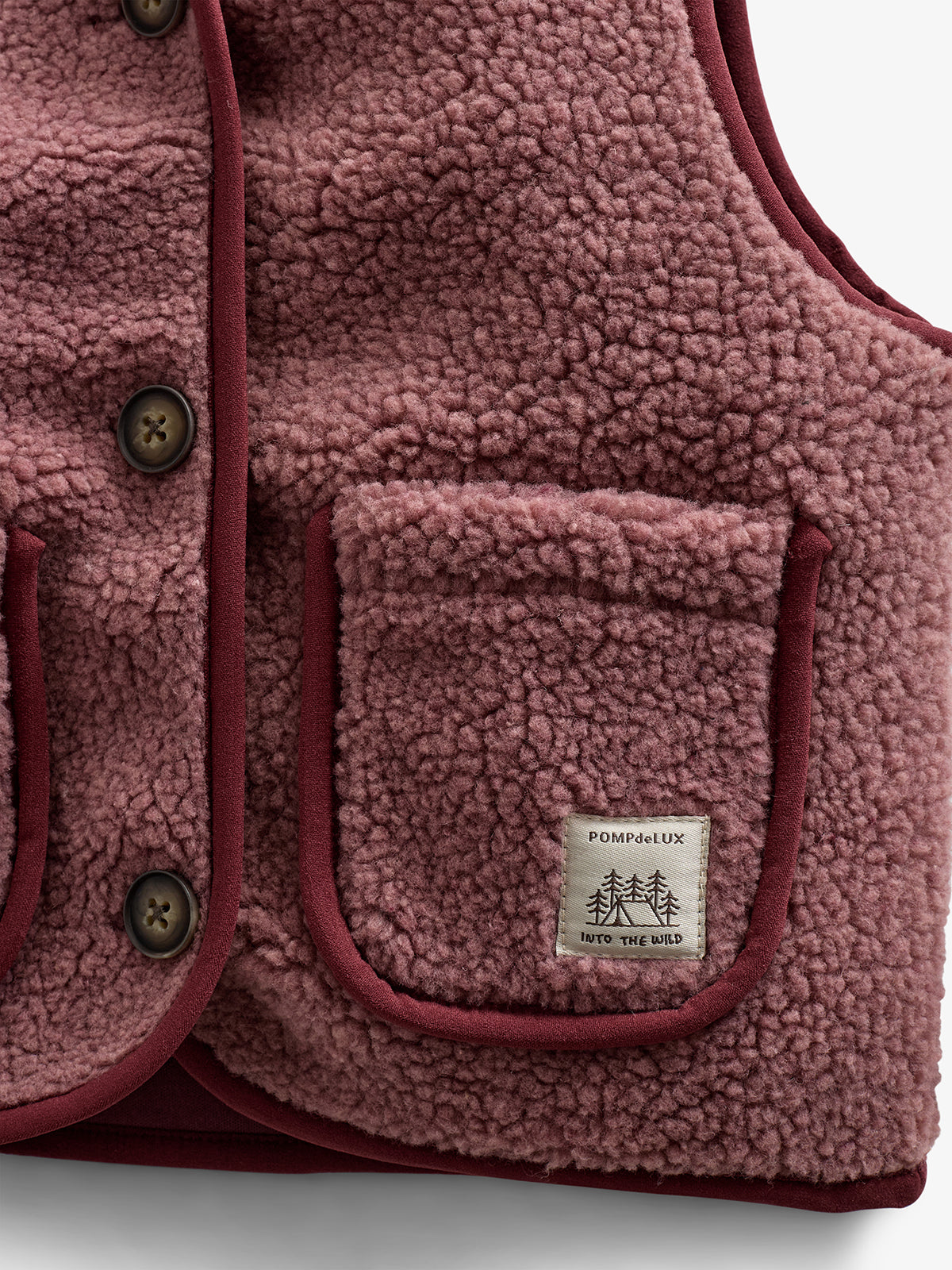 Pile Vest with Buttons - Kids - Old Rose | 100631 Mayfield