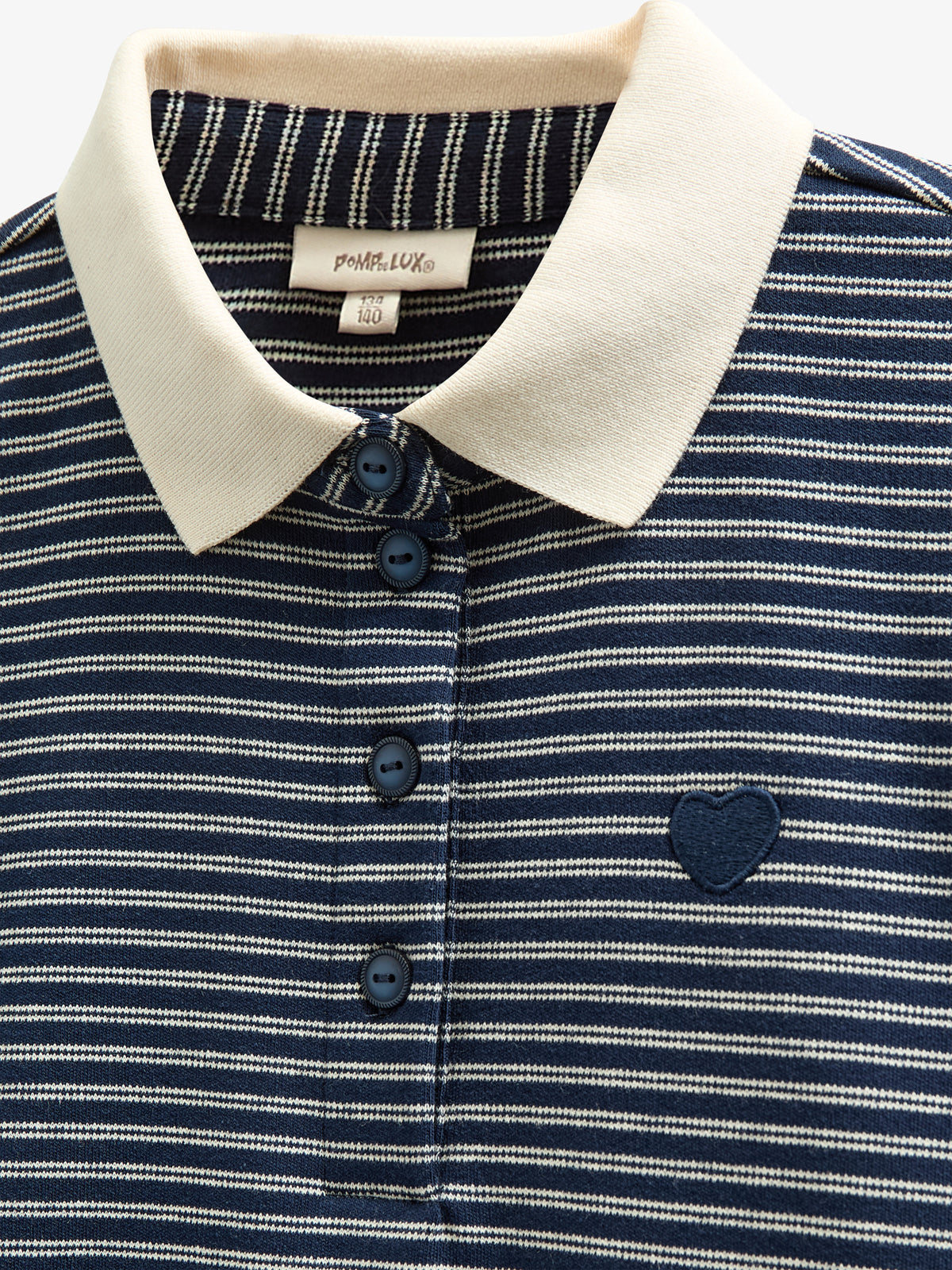 Striped Poloshirt - Tween - Navy Stripe | 100647 Elise