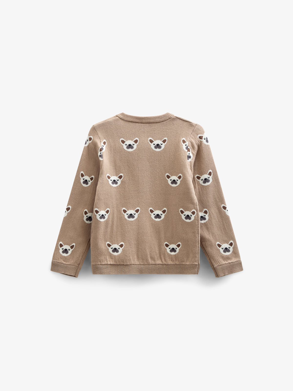 Cotton jaquard Knit Cardigan - Kids - Light Brown | 100668 Nico