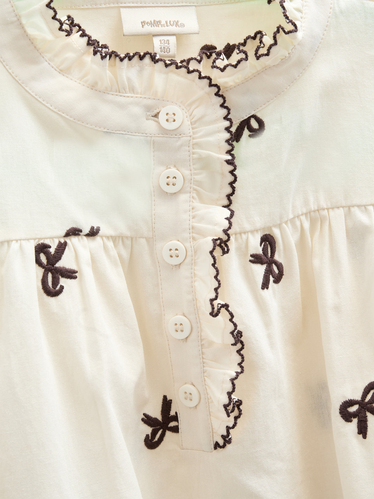 Poplin Blouse with Embroidery - Kids - Off White | 100673 Adison