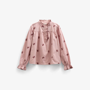 Poplin Blouse with Embroidery - Kids - Rose | 100677 Adison
