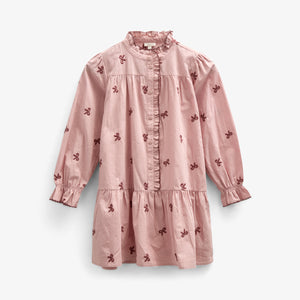 Poplin Dress with Embroidery - Kids - Rose | 100681 Adison