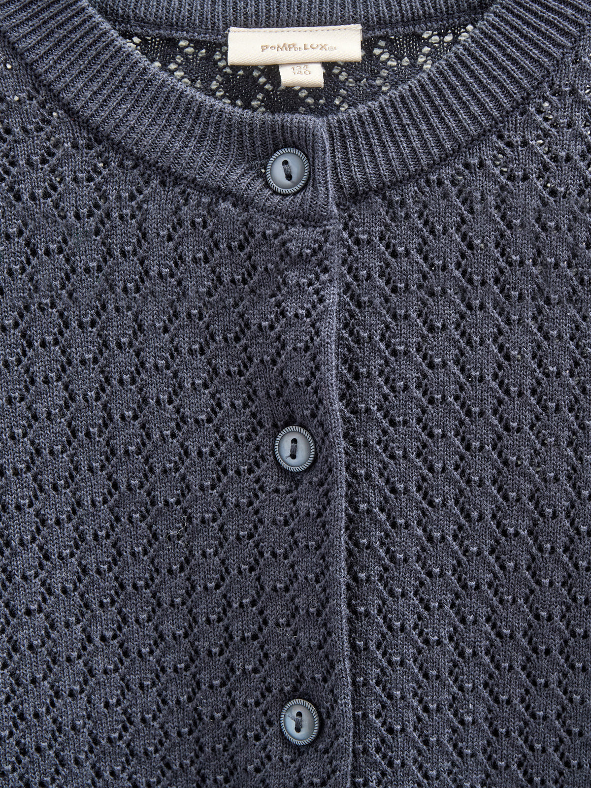 Cotton Pointelle Cardigan - Tween - Navy | 100688 Esme