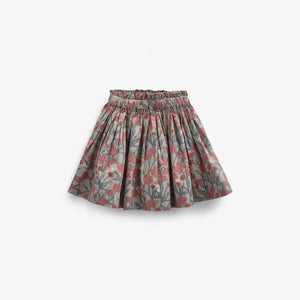 Printed Cotton Poplin Skirt - Kids - Rose / Green | 100717 Amy