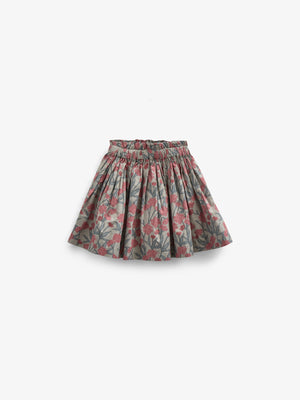 Printed Cotton Poplin Skirt - Kids - Rose / Green | 100717 Amy