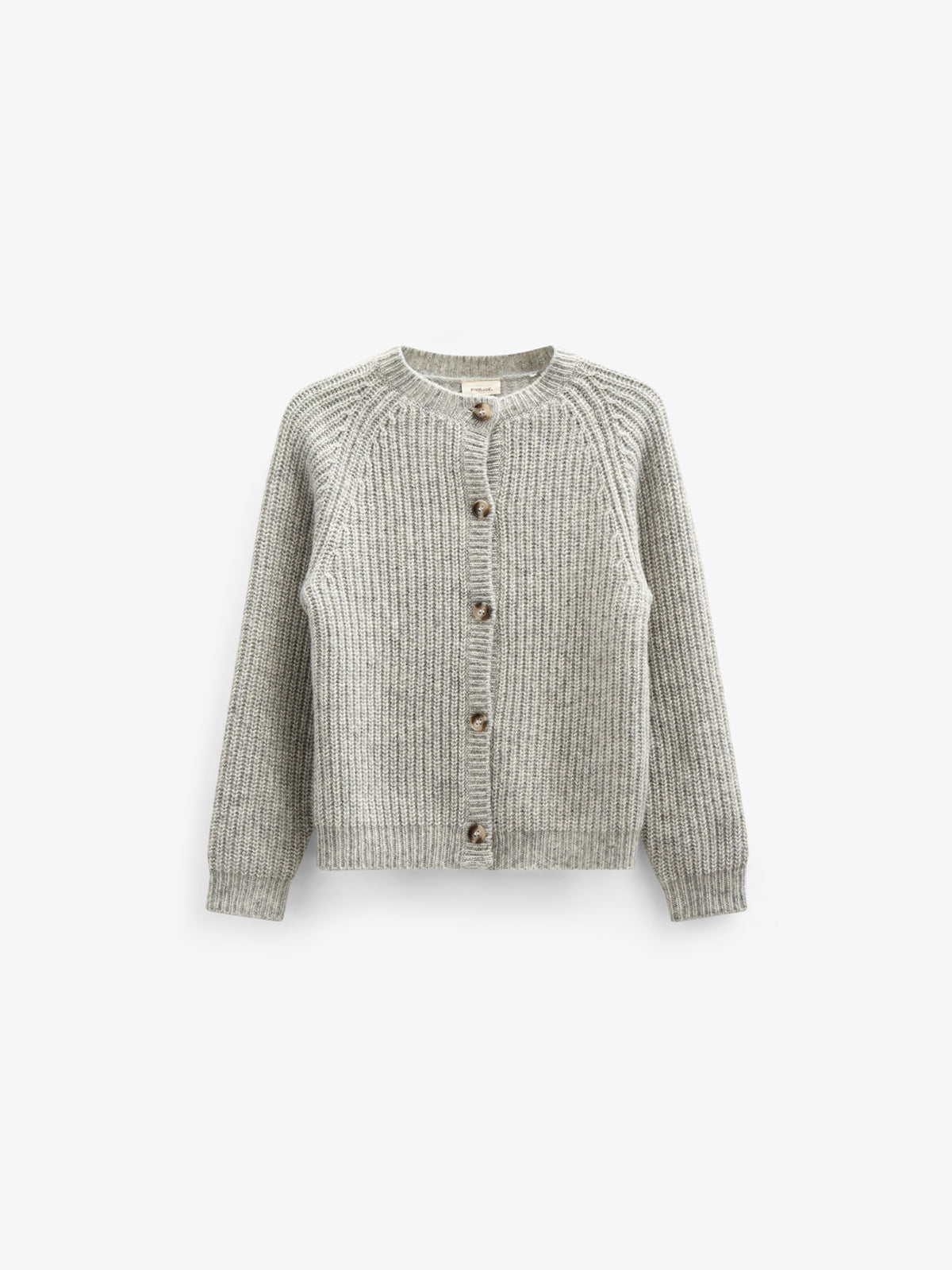 Wool Mix Cardigan - Kids - Grey Melange | 100746 Cork