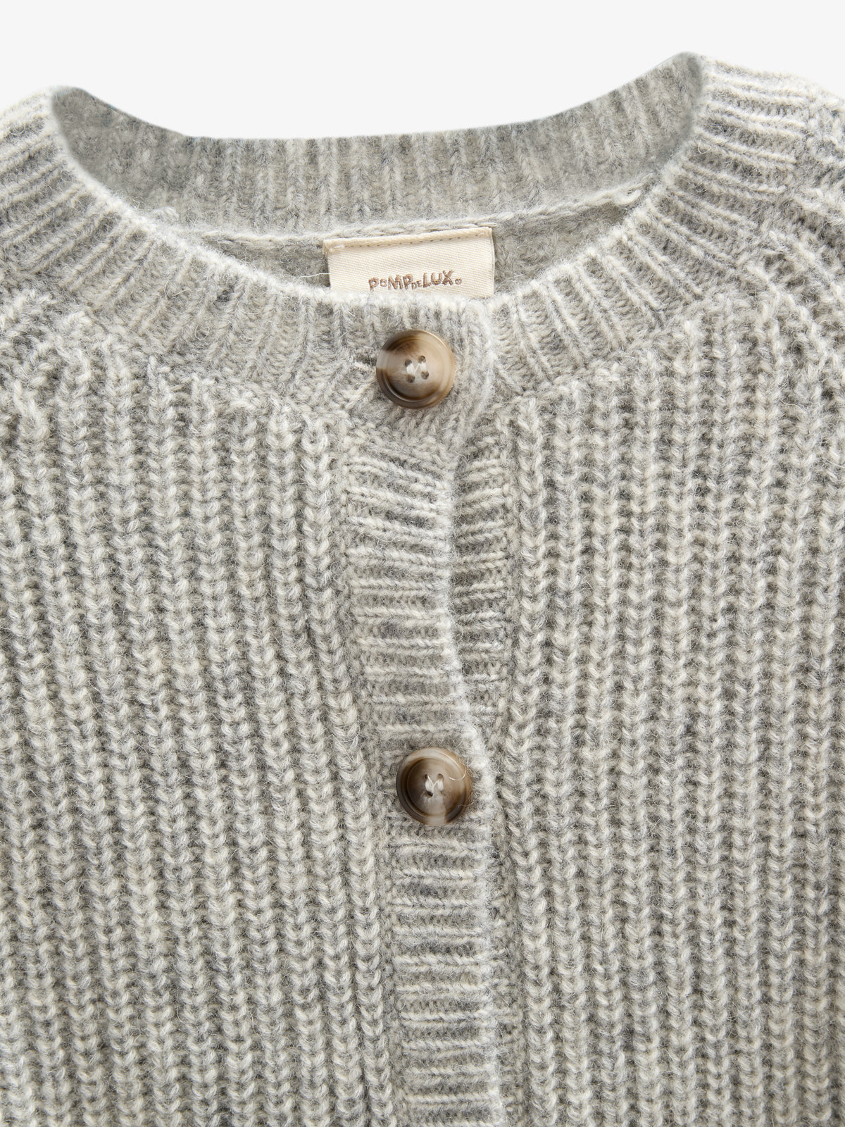 Wool Mix Cardigan - Kids - Grey Melange | 100746 Cork