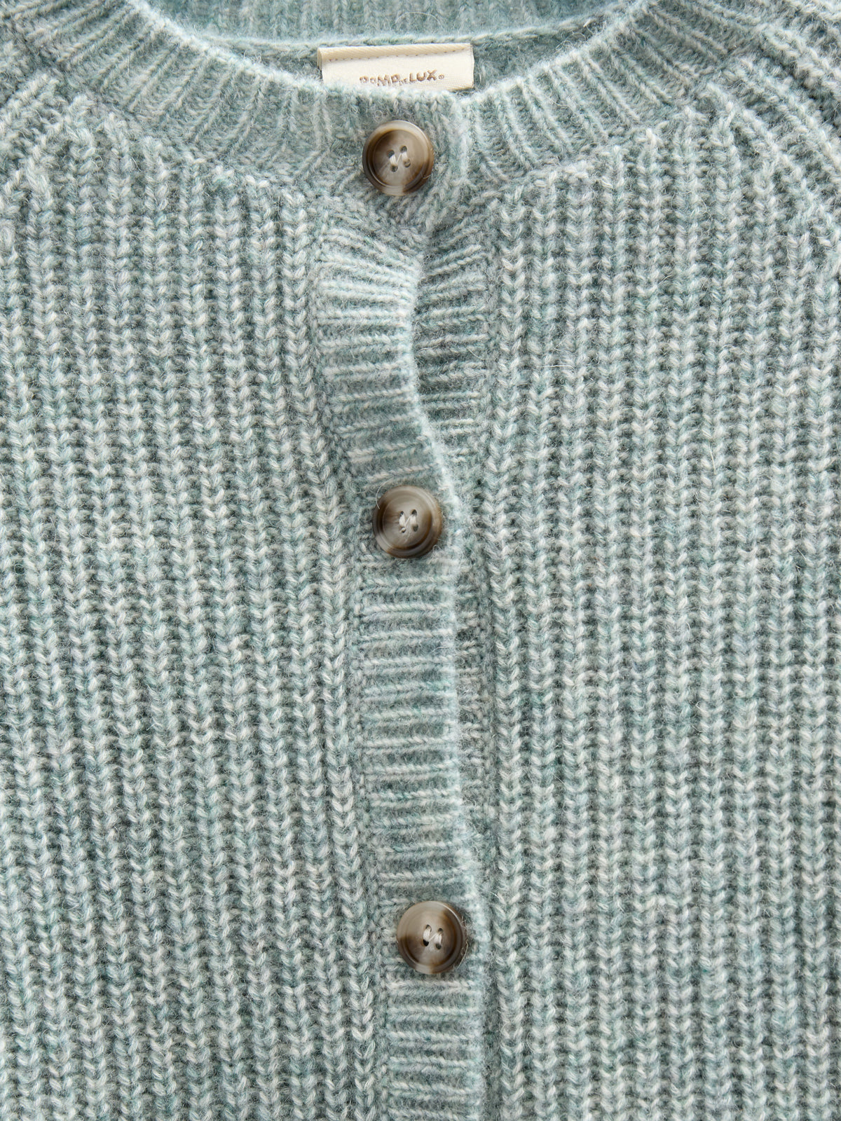 Wool Mix Cardigan - Kids - Green Melange | 100747 Cork