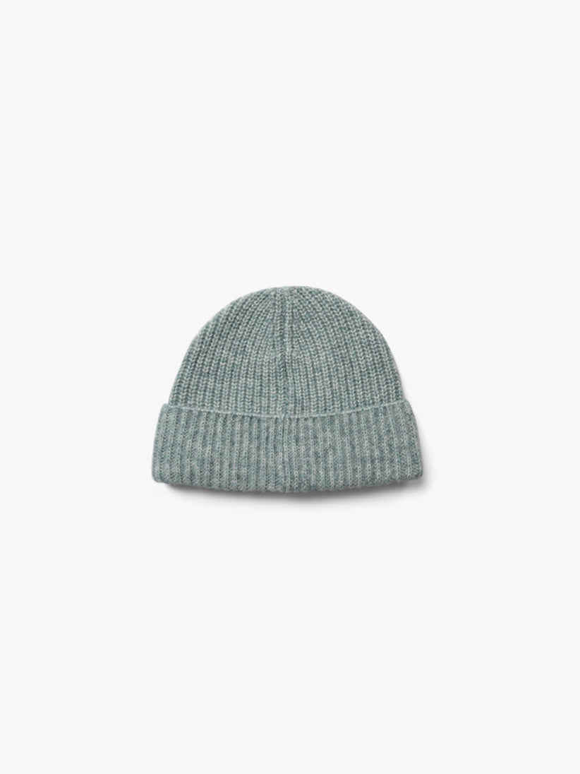 Wool Mix Beanie - All - Green Melange | 100750 Cork