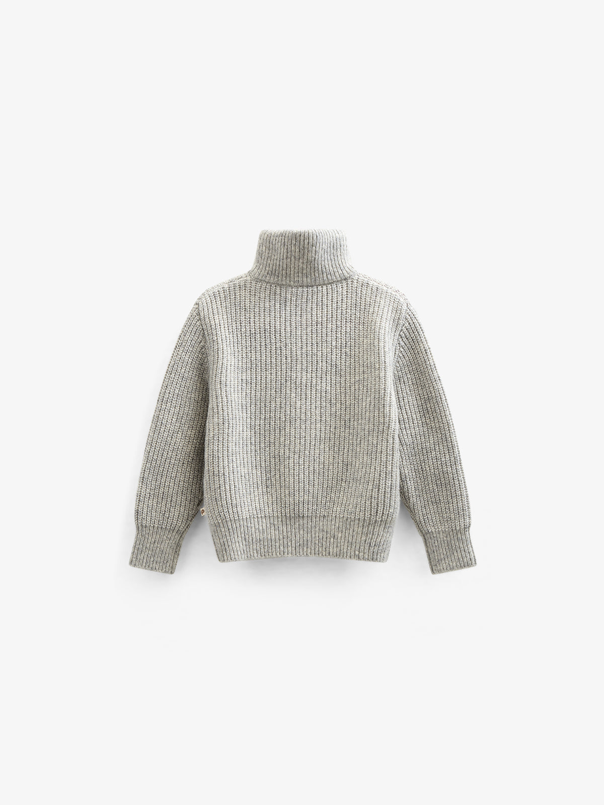 Half Zip Woolmix Sweater - Kids - Grey Melange | 100752 Adam