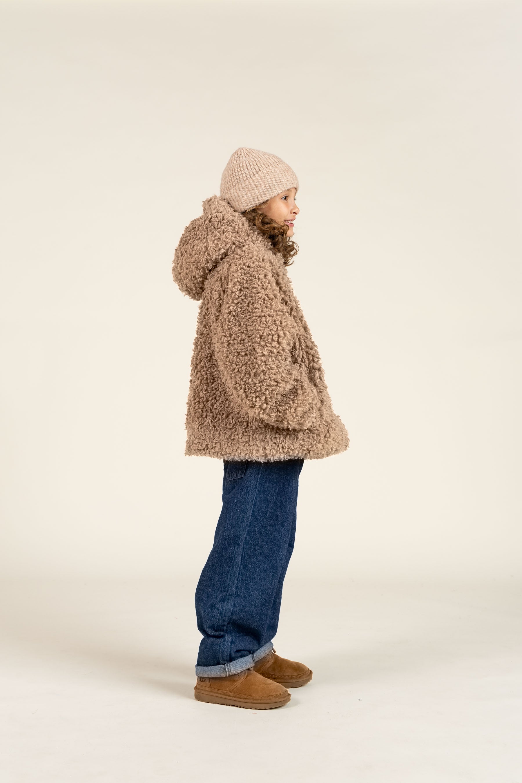 Faux Fur Hooded Jacket - Tween - Caffe Latte | 100548 Ellie