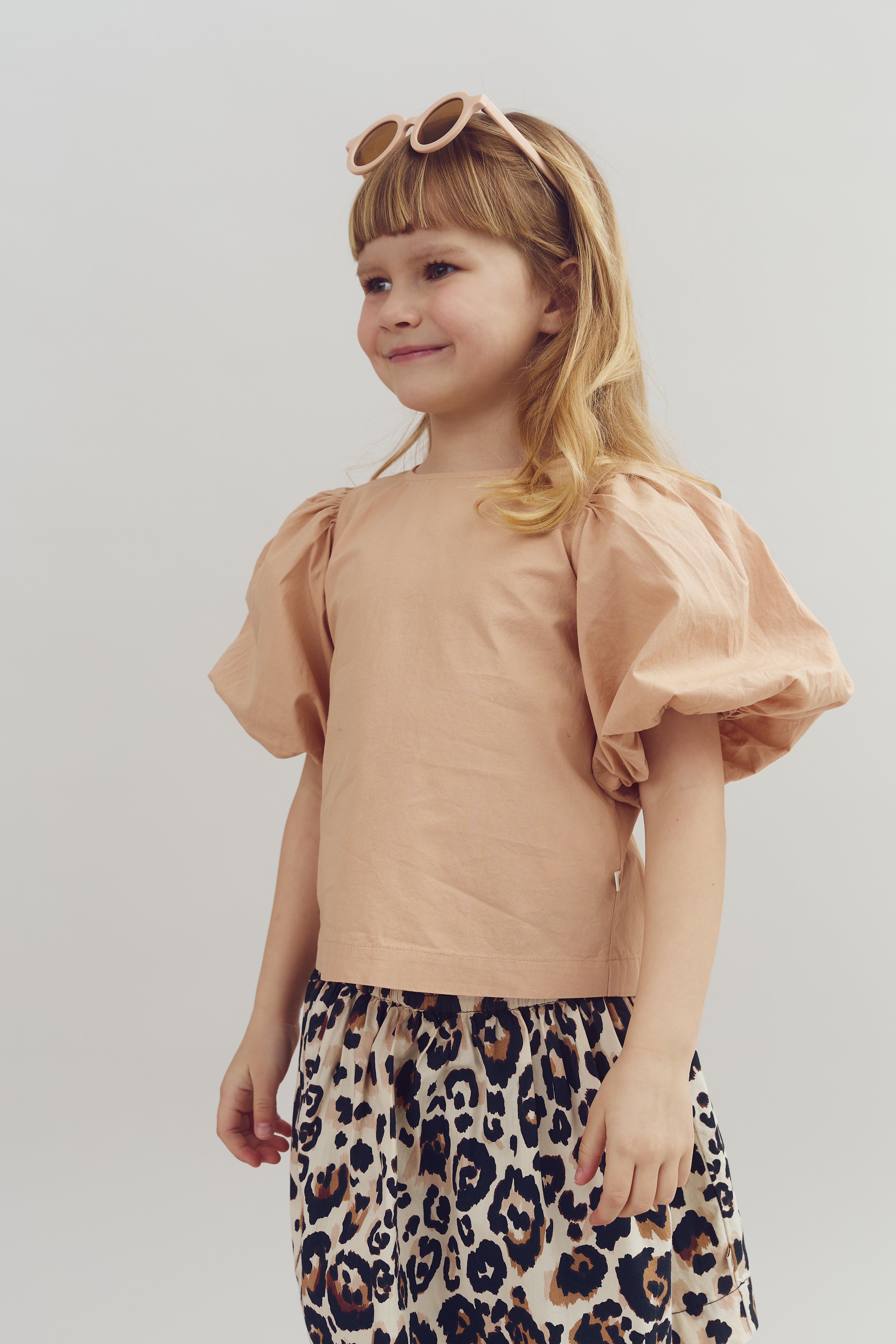 Bubble-sleeve Poplin blouse - Rose | 100230 Laura