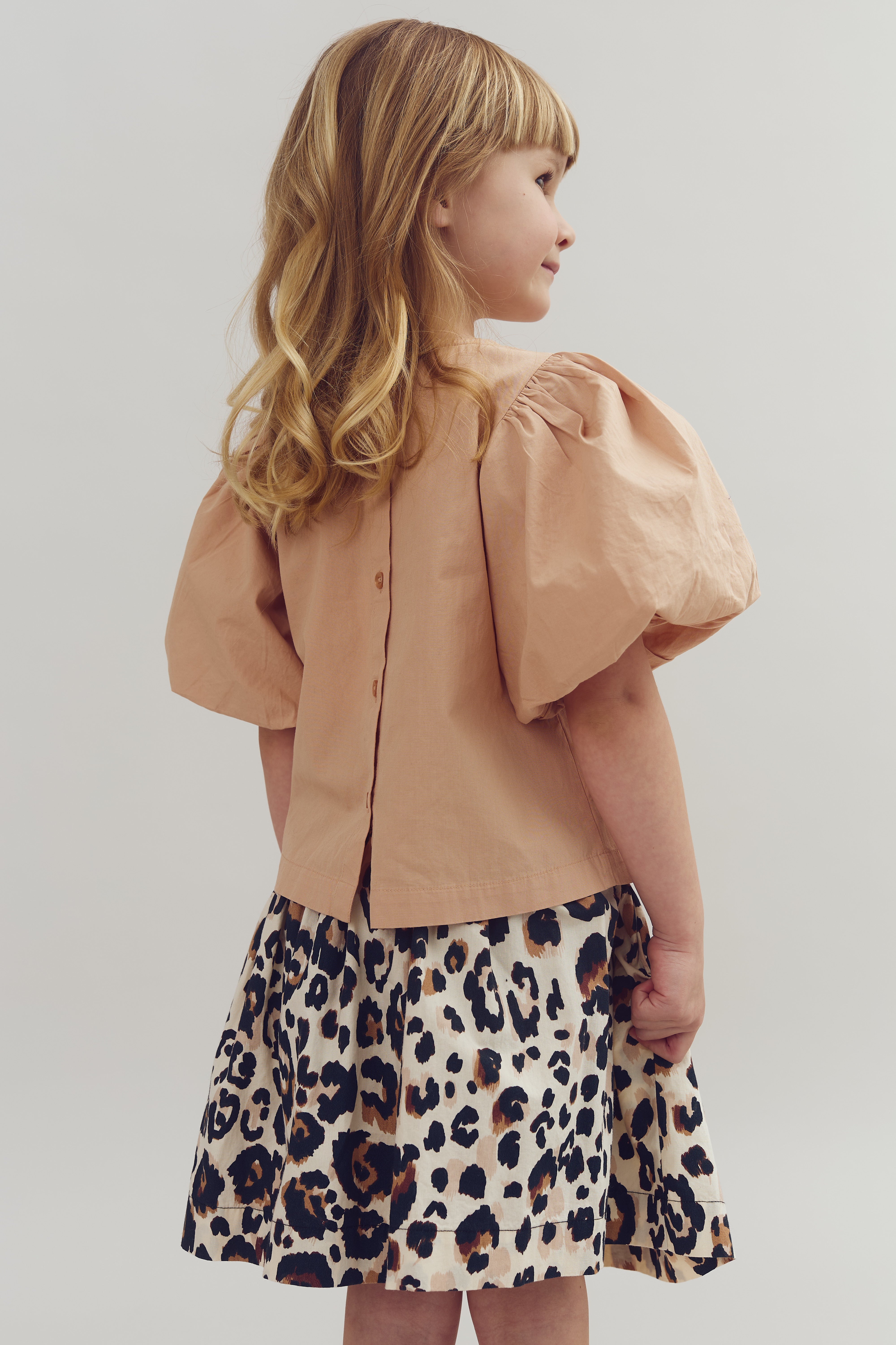 Bubble-sleeve Poplin blouse - Rose | 100230 Laura