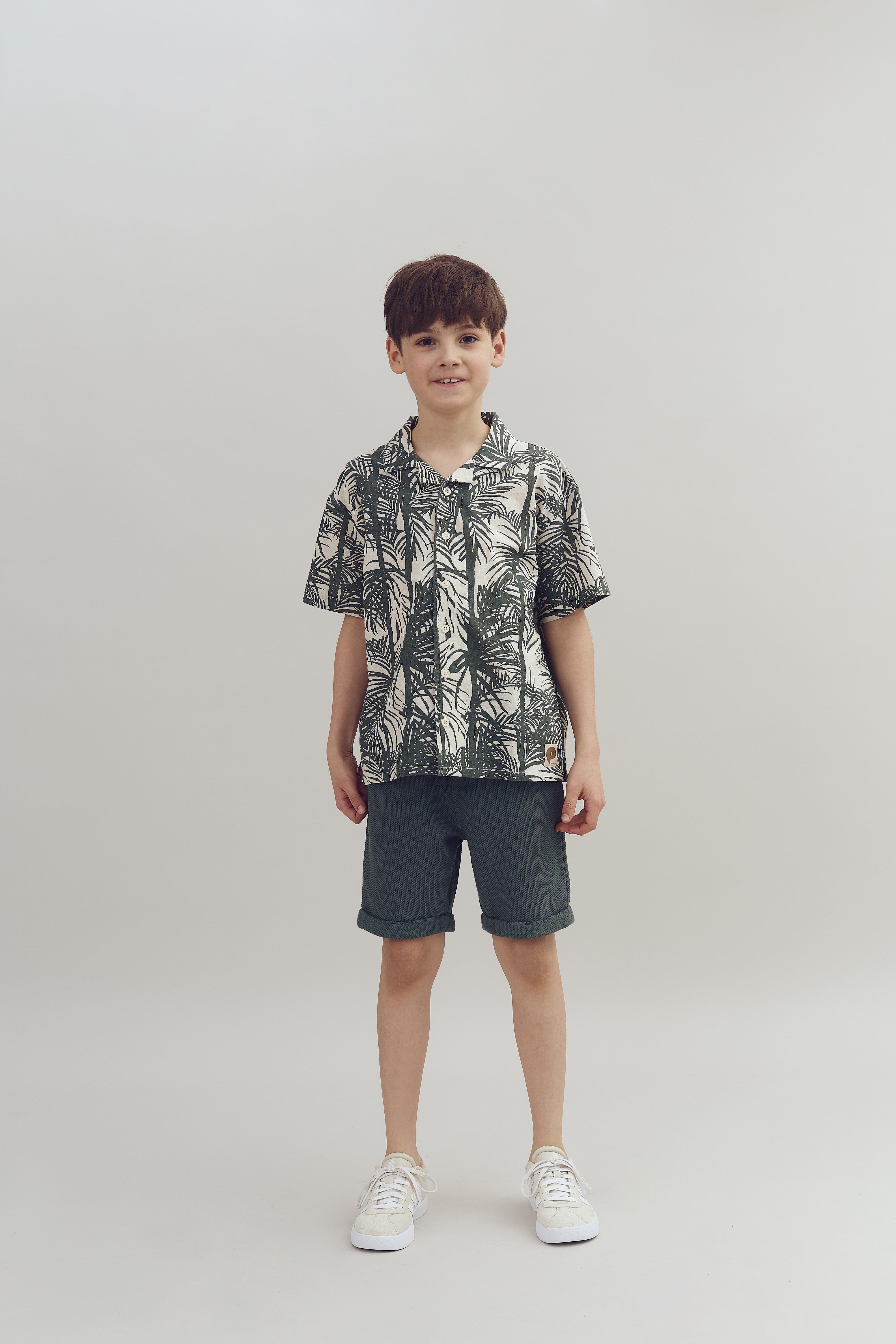 100400 Mateo | Linen Tropical Shirt - Petrol