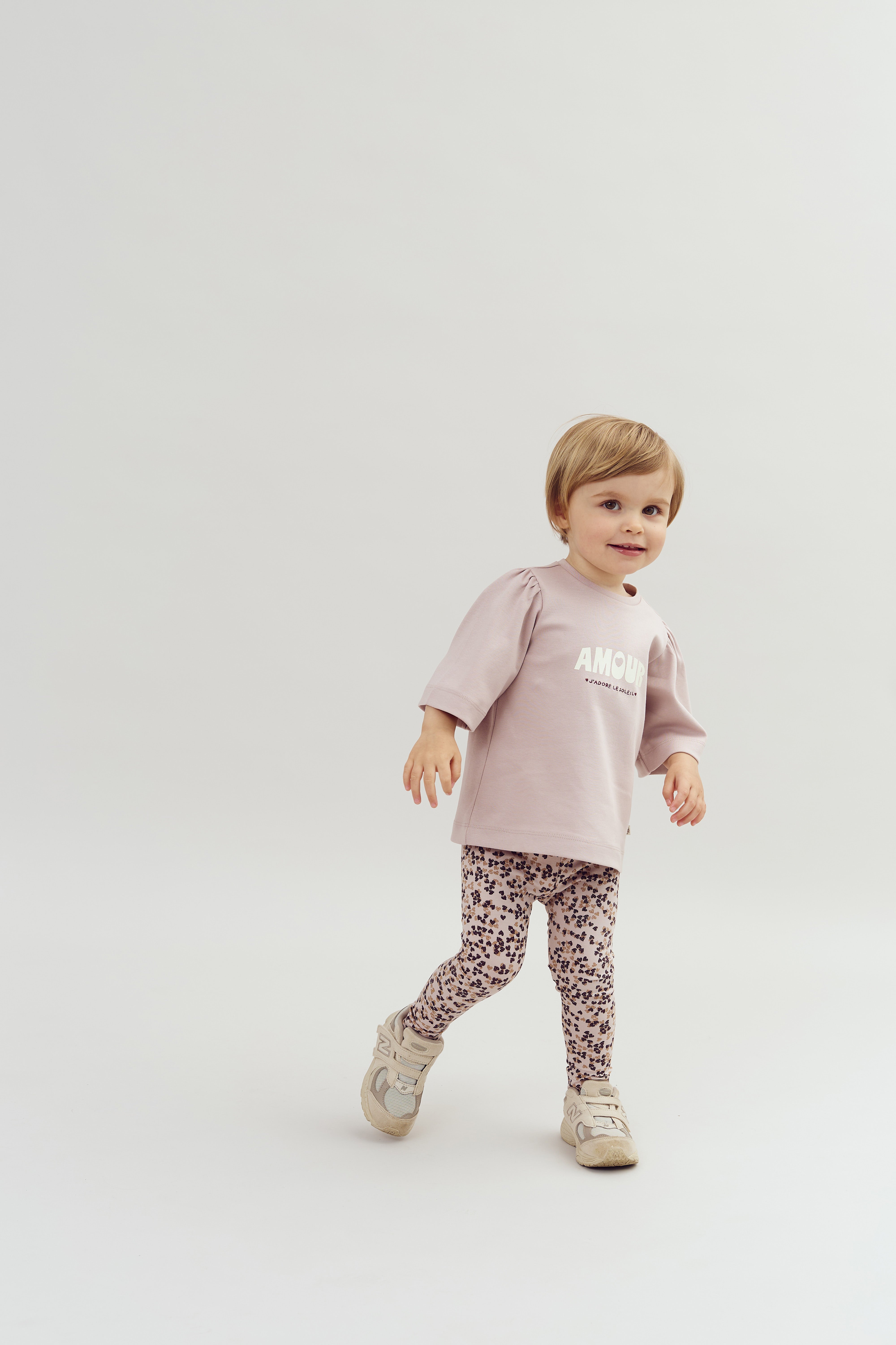 Puff Sleeve Print T-Shirt with placement print - Light Purple | 100258 Rosa