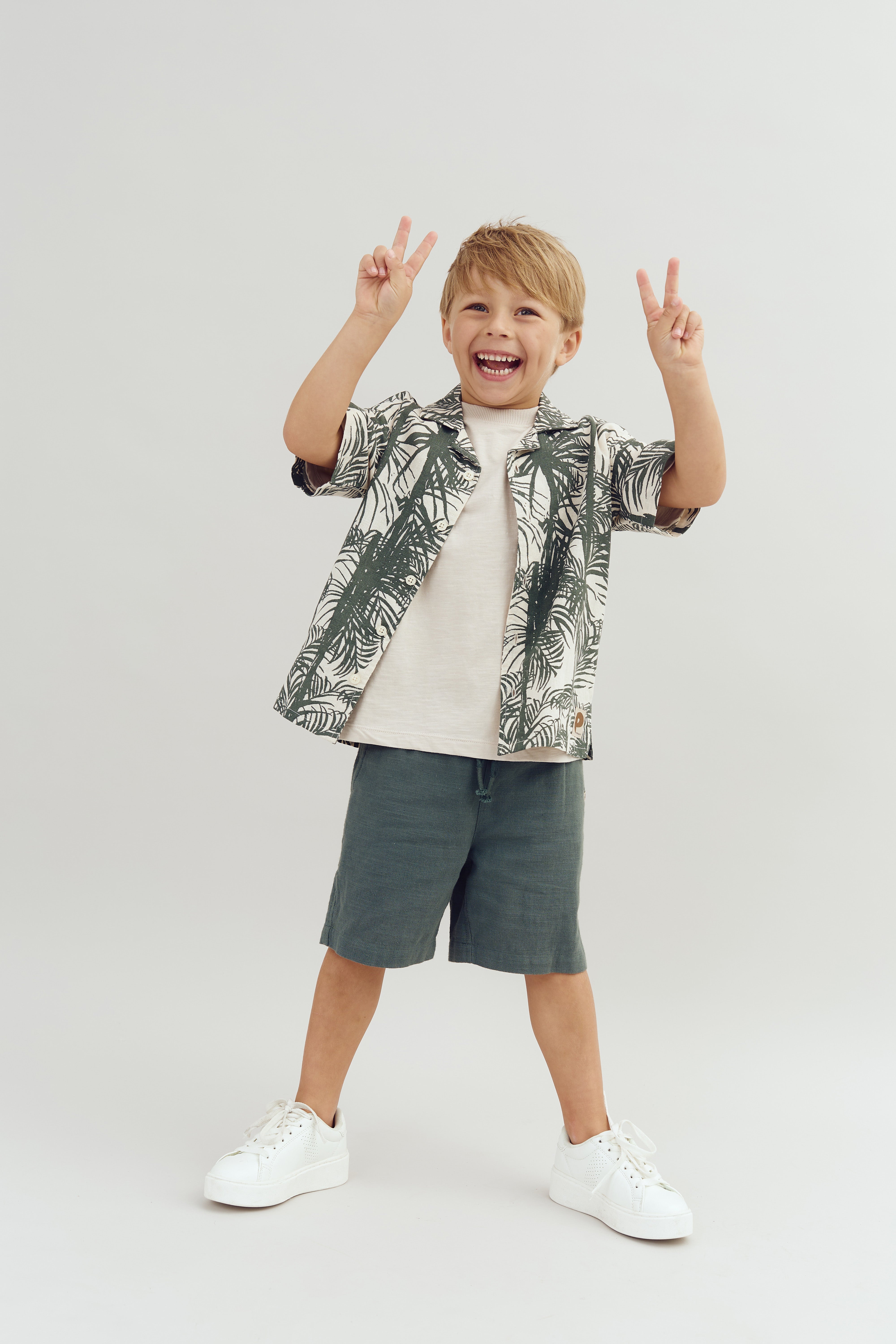 Linen Tropical Shirt - Petrol | 100111 Mateo
