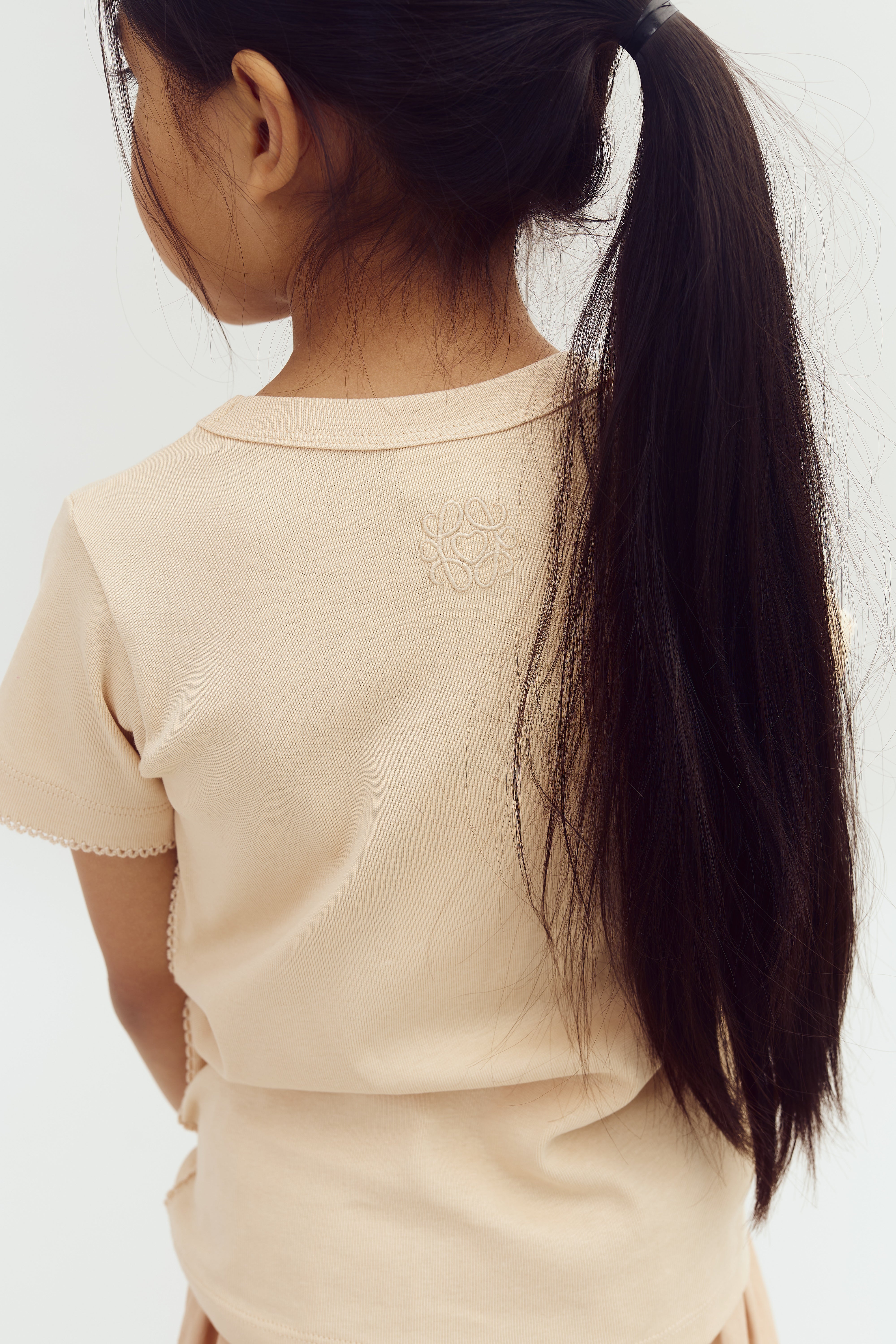 Fitted T-Shirt w. Picot stitch - Light Rose | 100200 Tina