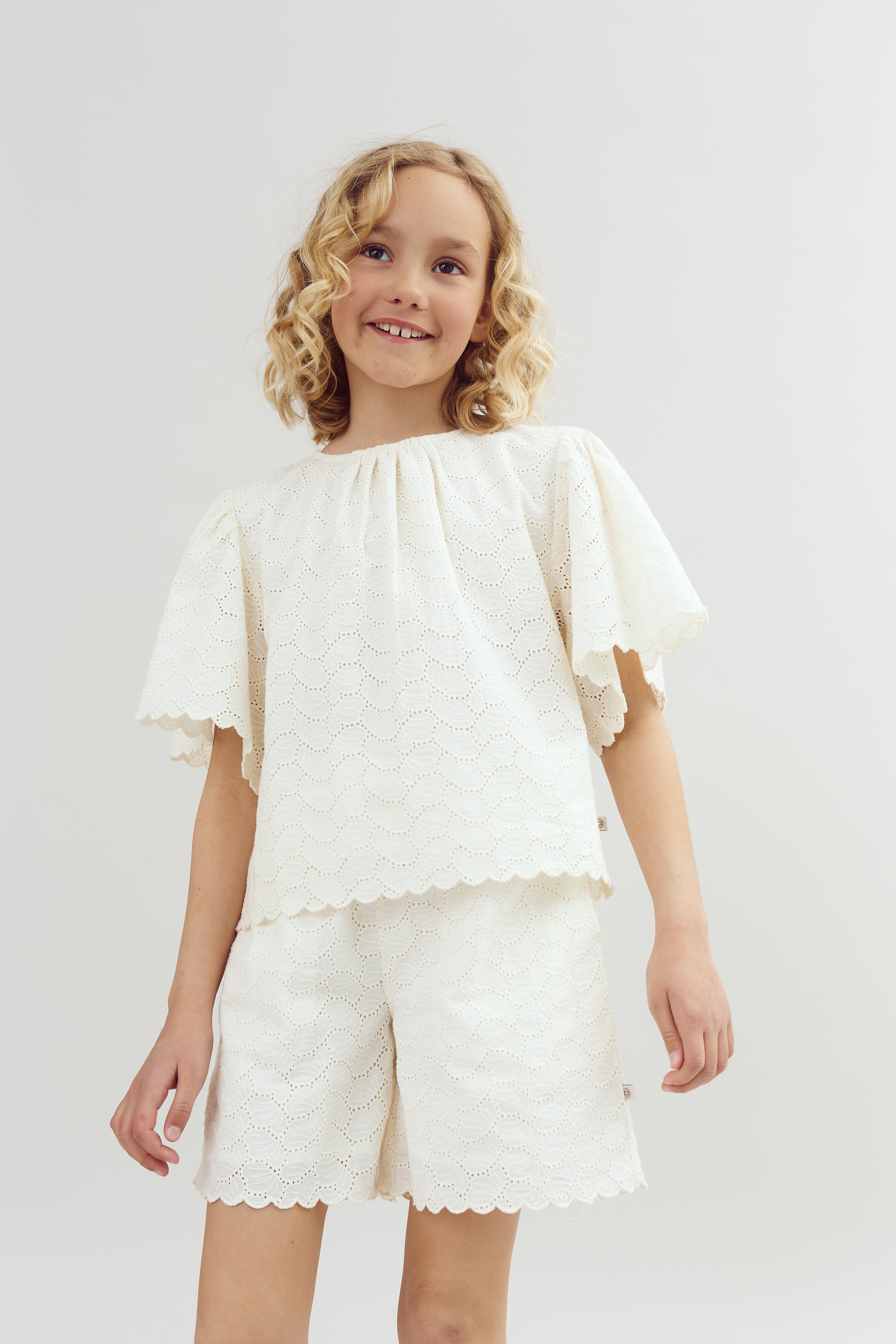 Butterfly Embroidery Shorts - Tween - Off White | 100436 Karla