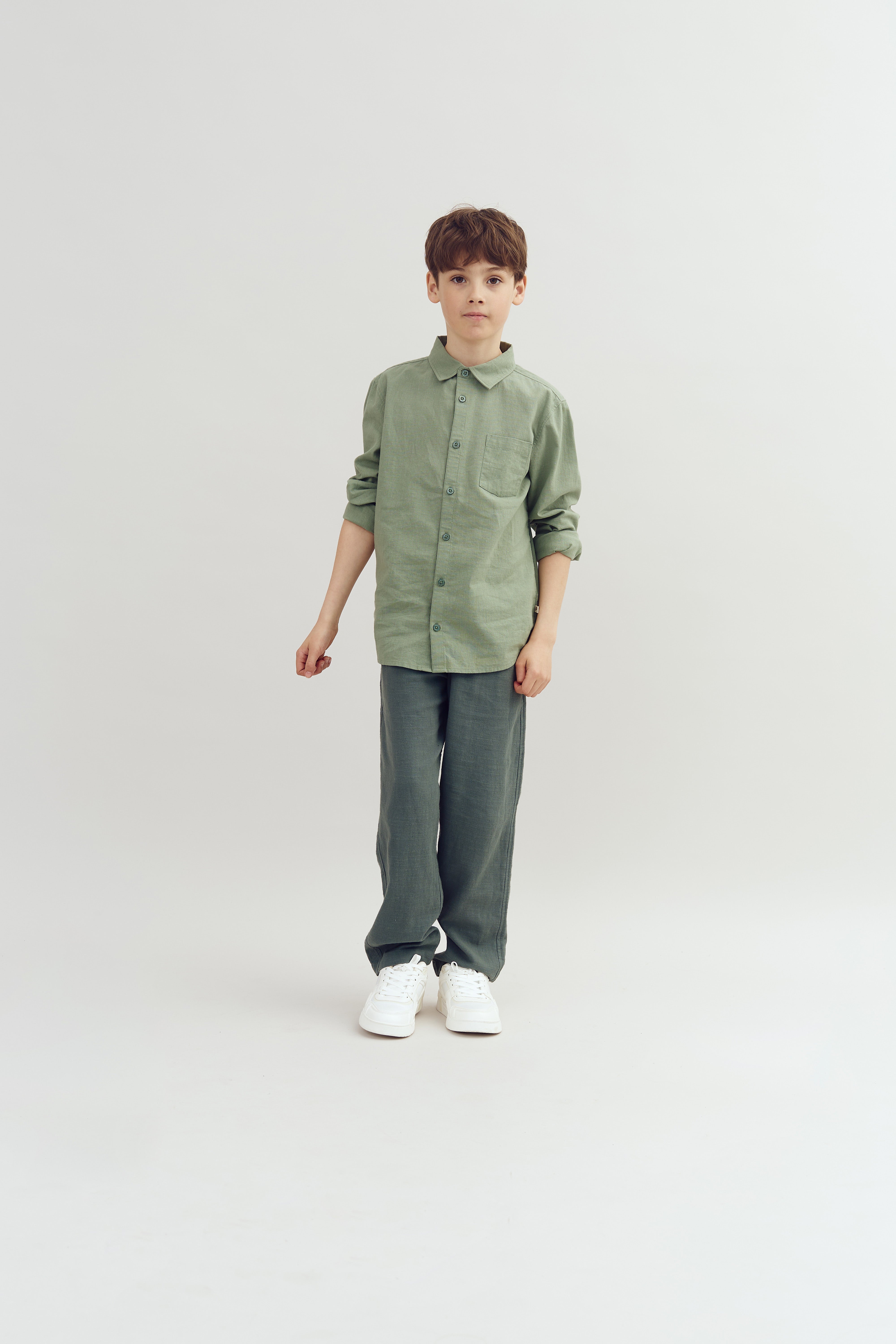 Baggy Linen Trousers - Tween - Petrol | 100191 Noah