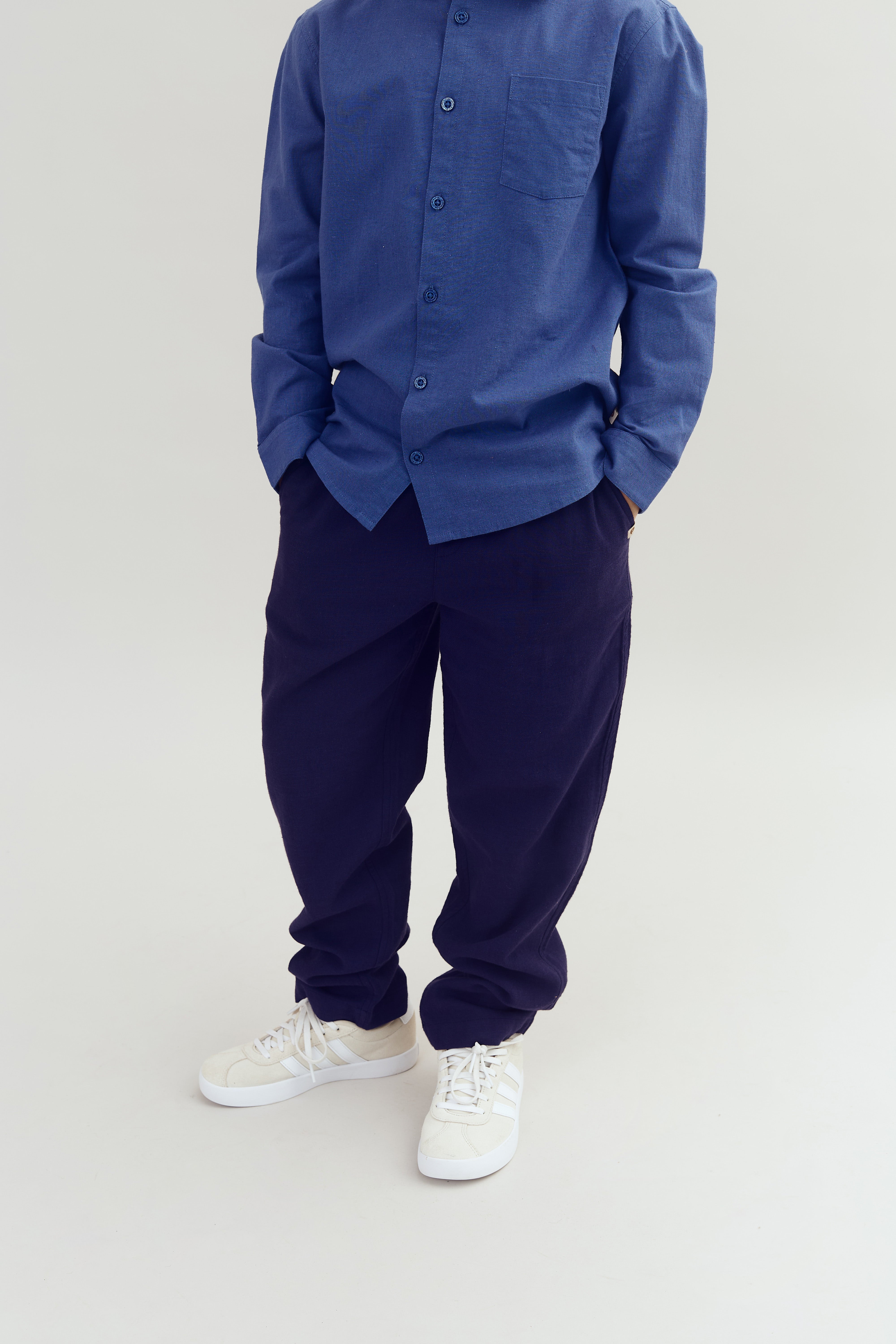 Baggy Linen Trousers - Tween - Navy | 100192 Noah