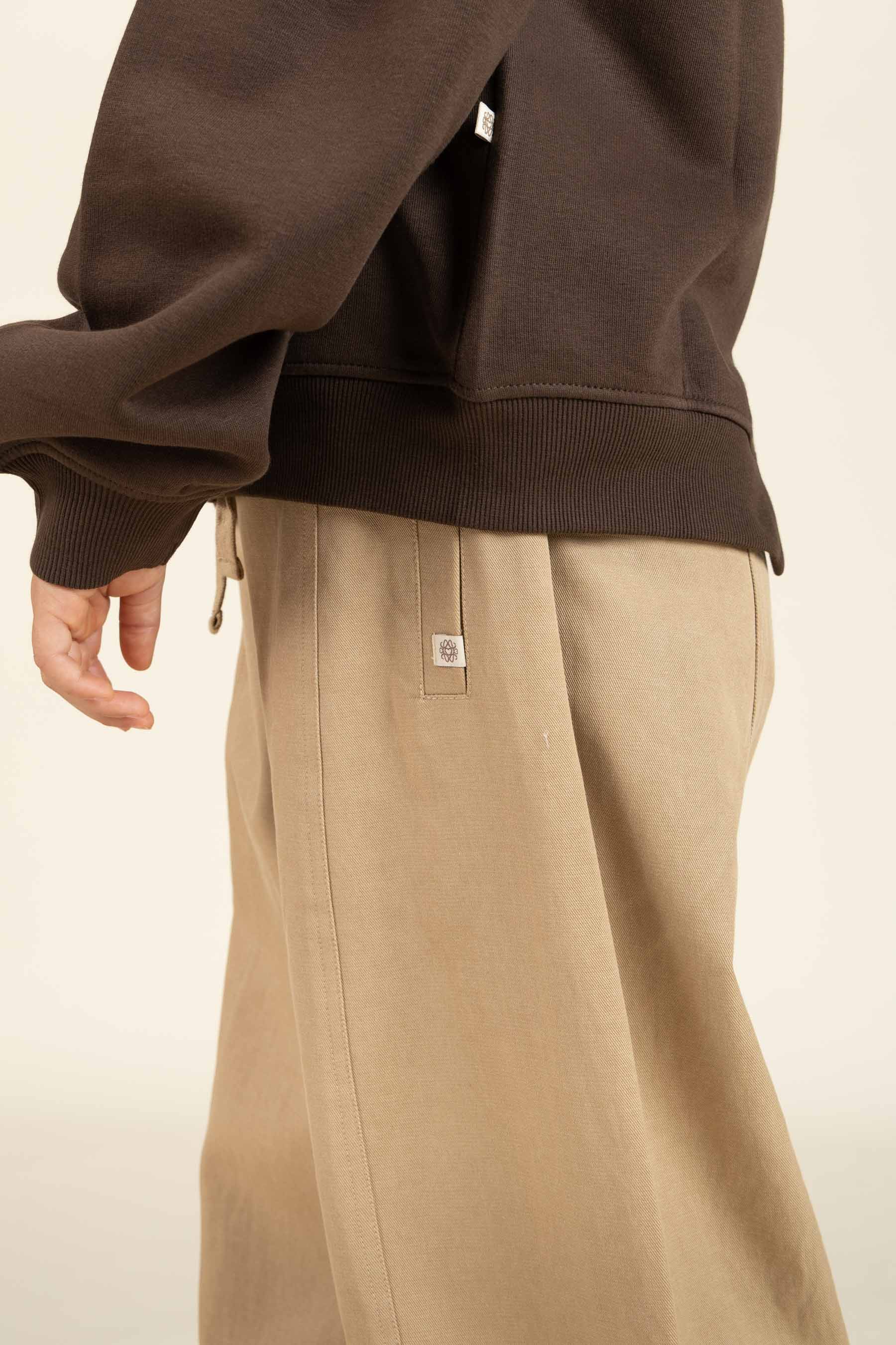 Barrel-leg Tencel Trousers - Tween - Beige | 100135 Asta