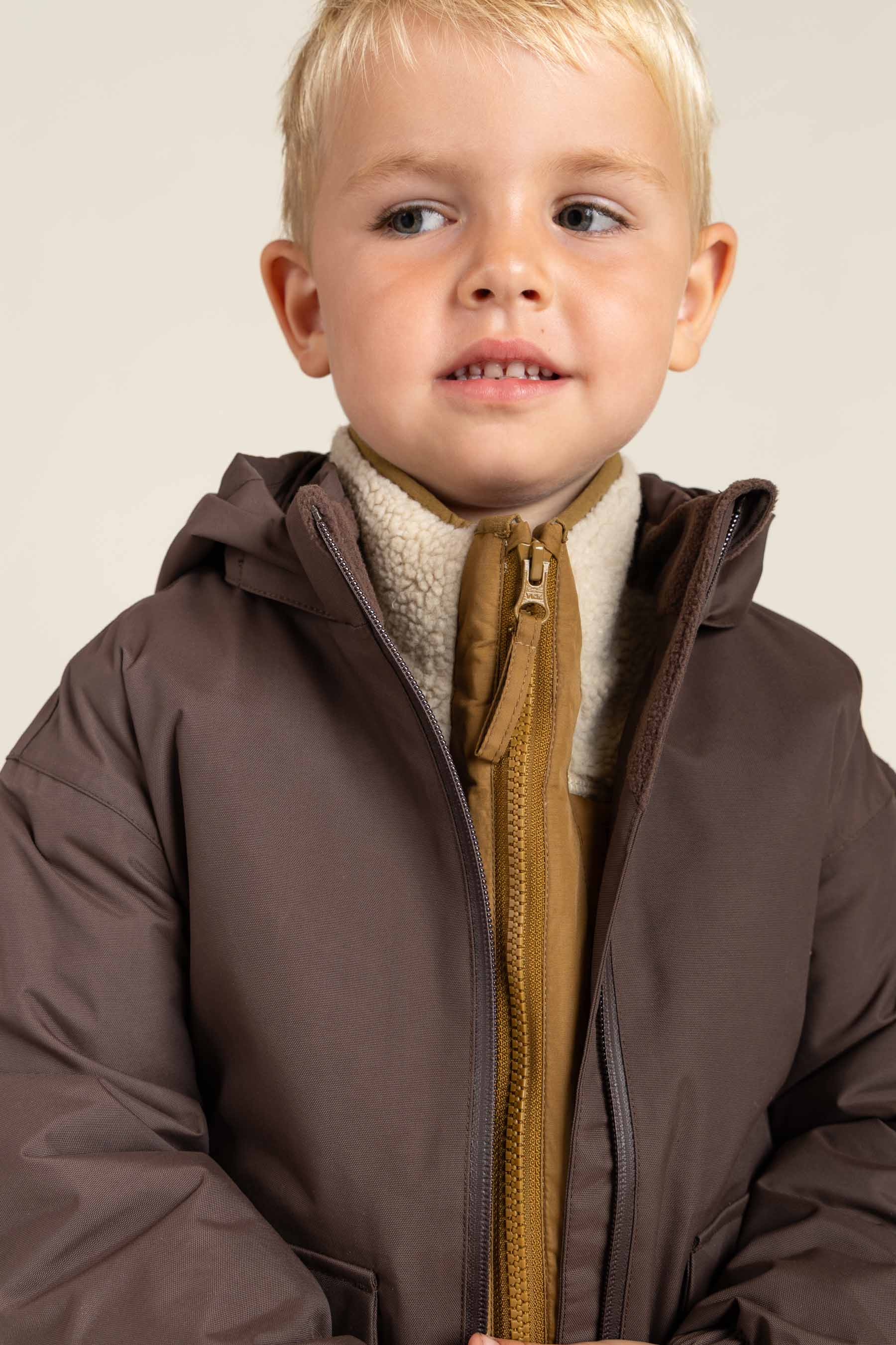 Shell Jacket with Patch Pocket - Kids - Chocolate | 100499 Luke